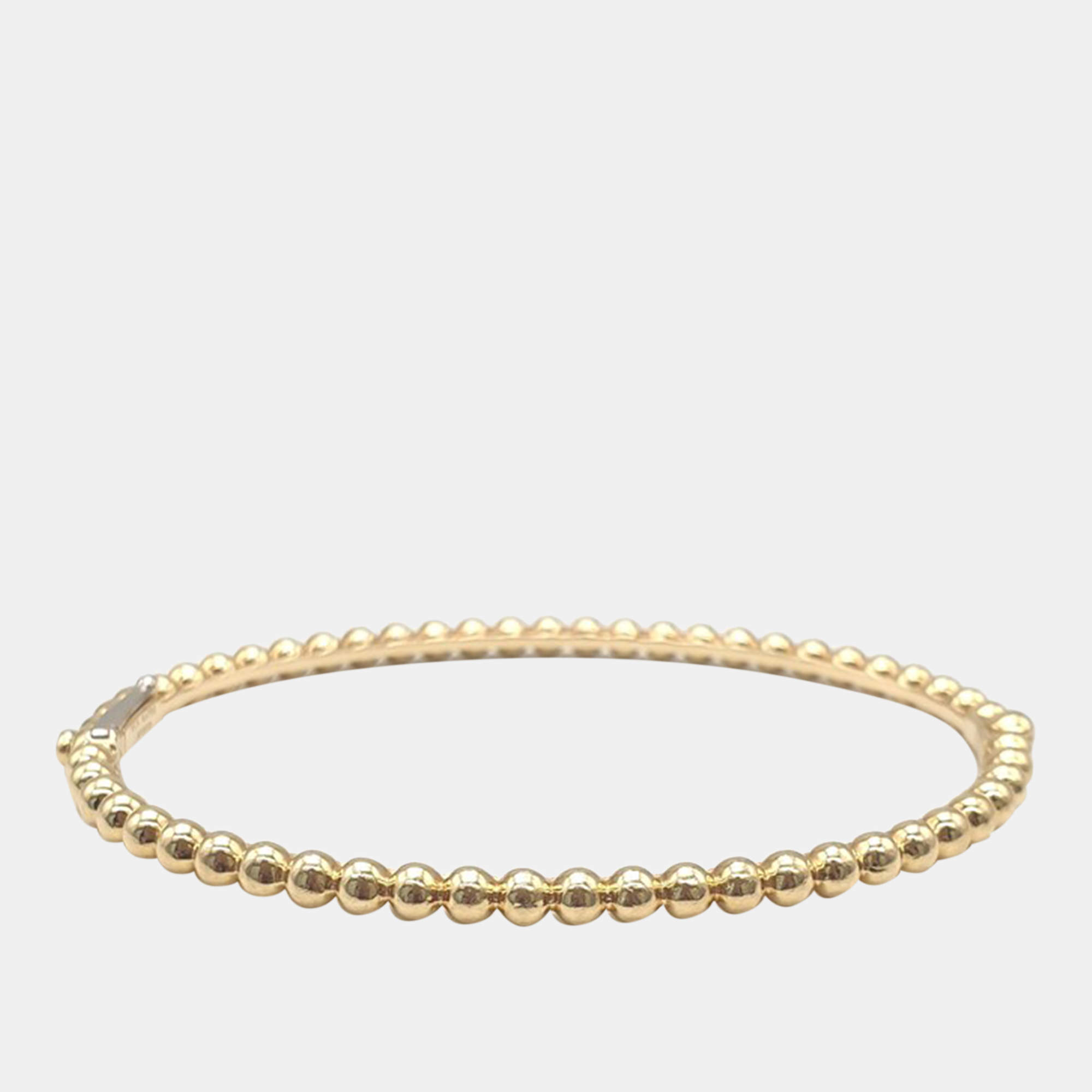 مملوكة مسبقًا Van Cleef & Arpels 18K Yellow Gold Perlée Bangle Bracelet