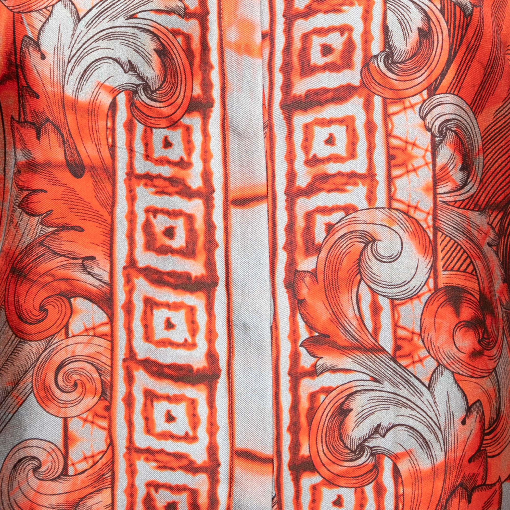 Versace Upholstery Fabric Baroque Orange Silk Panel 140cm x 140cm