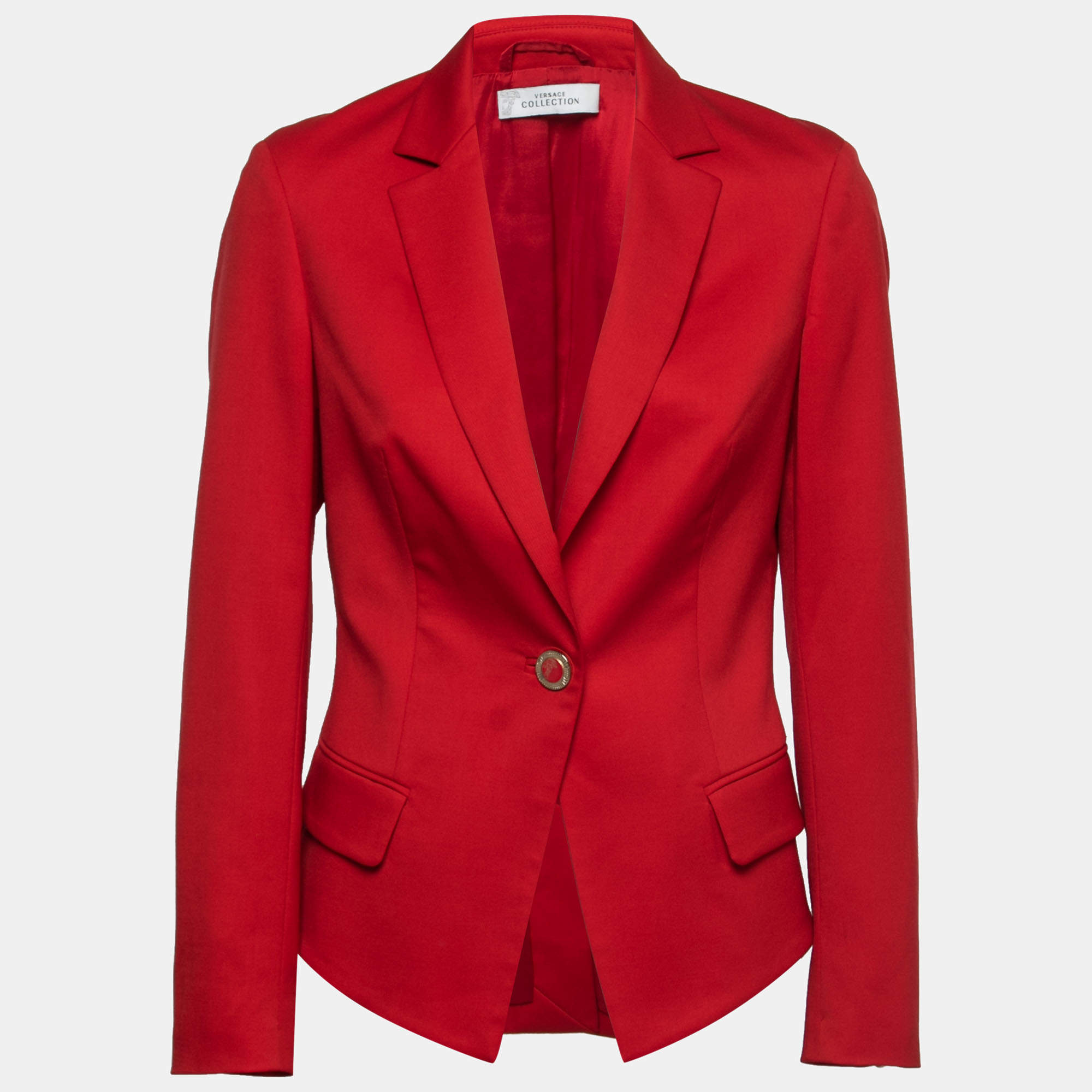 Versace Collection Vintage Red Wool Single-Breasted Blazer M