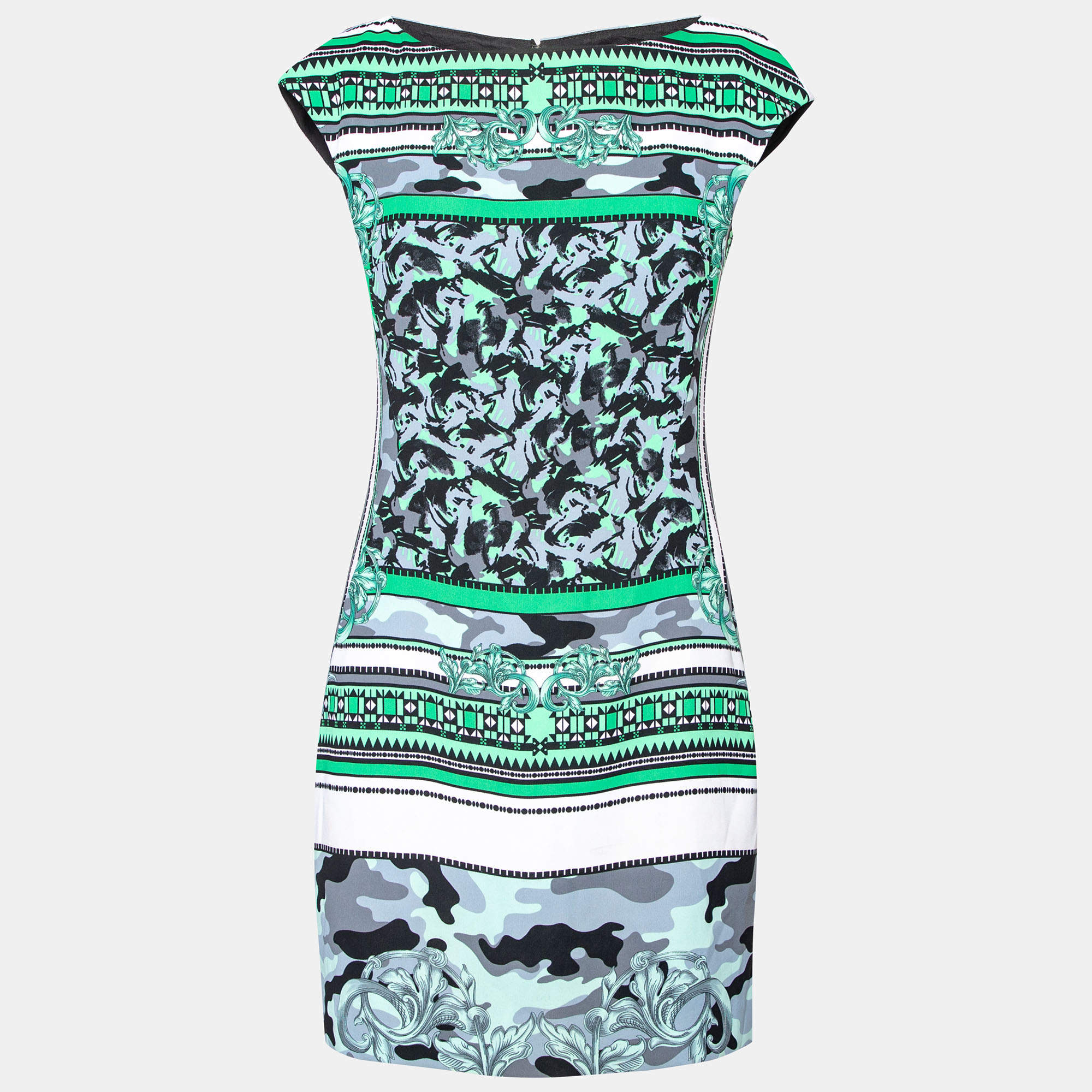 Versace Collection Multicolor Printed Crepe Mini Dress S