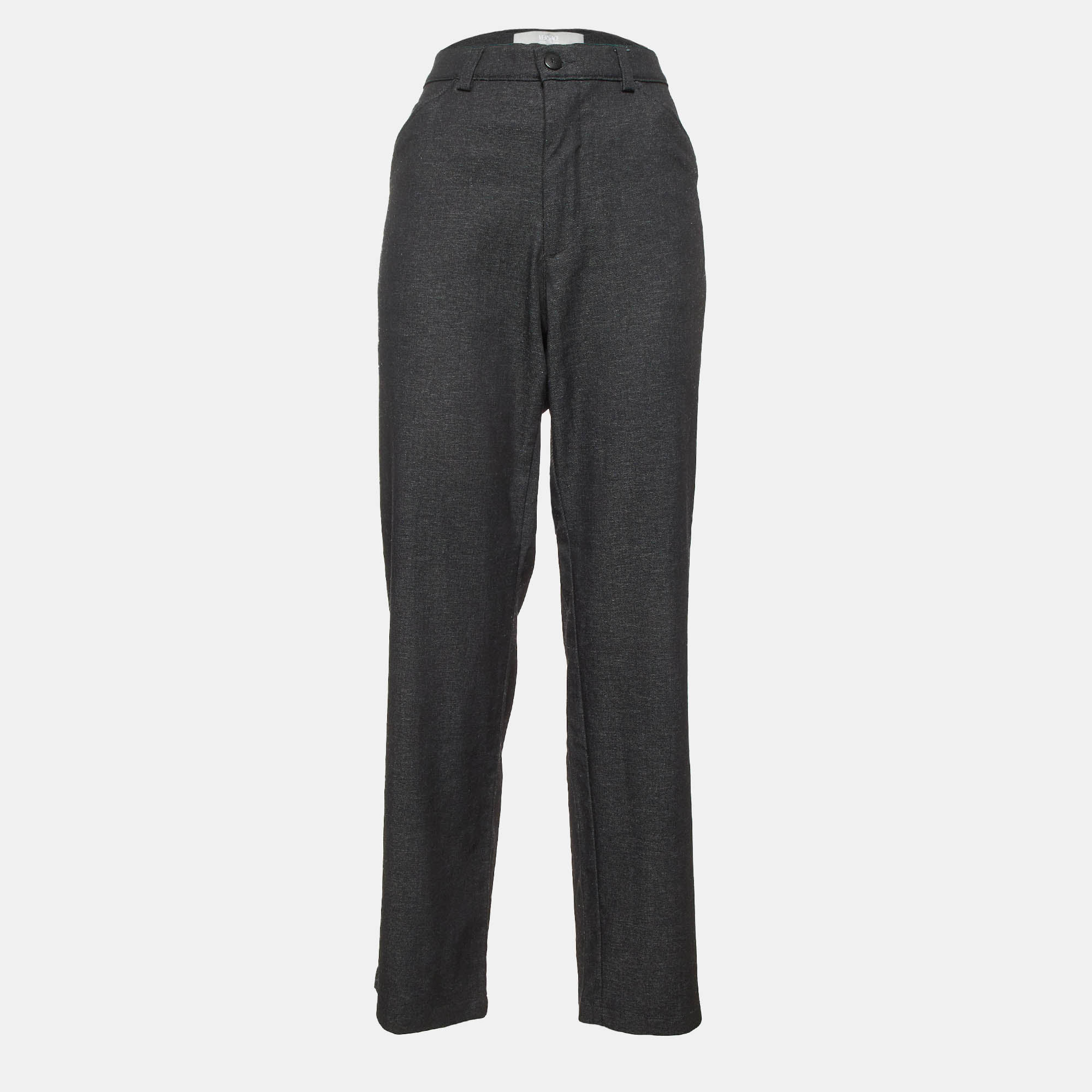 مملوكة مسبقًا بنطلون جينز فيرساتشي كوتور جينز دينم باللون الأسود مستقيم الساق مقاس كبير - مقاس الخصر 34 بوصة