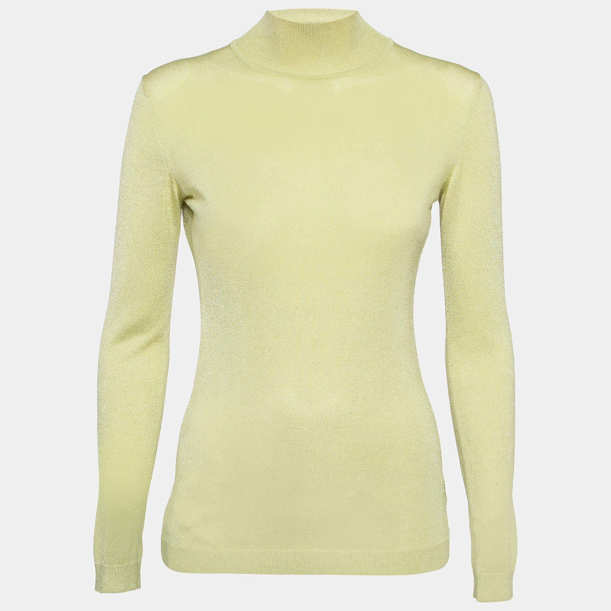 Versace Jeans Couture Lime Green Knit Back Open Sweatshirt XS