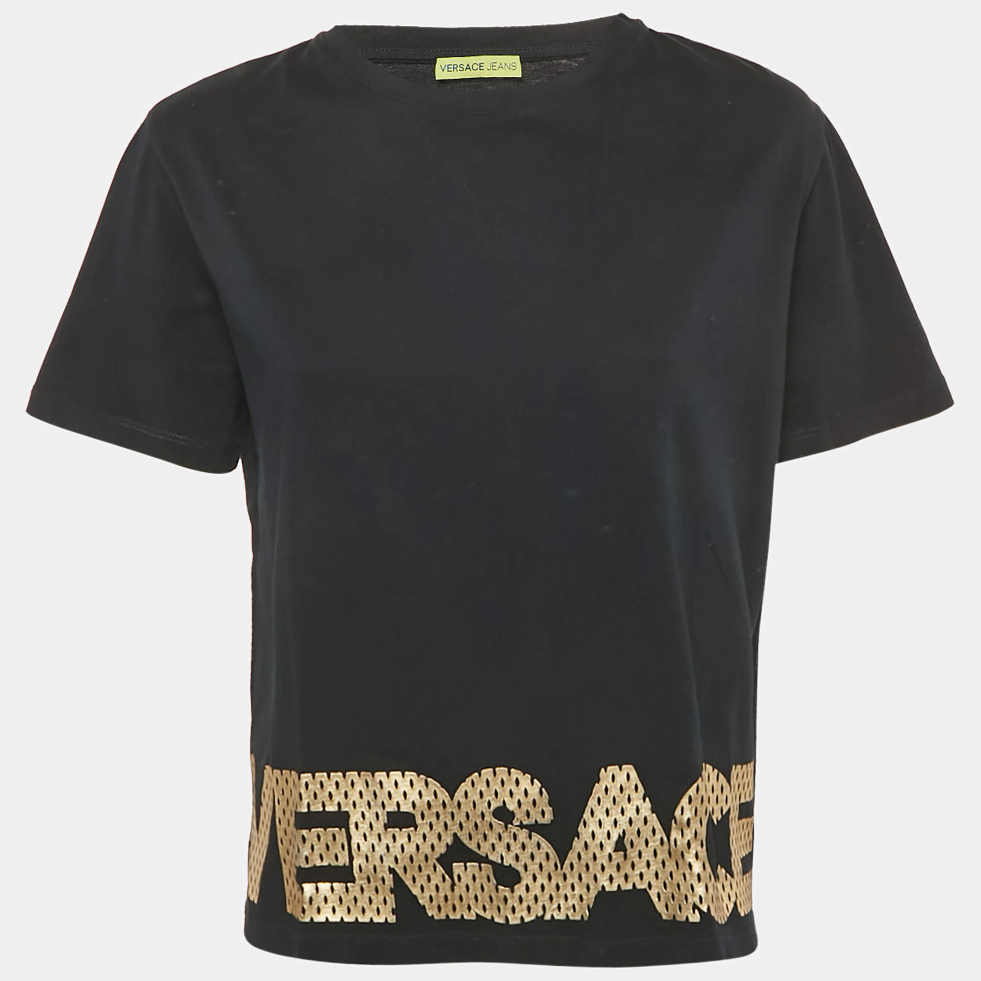 Pre Owned Versace Jeans Black Cotton T-Shirt L