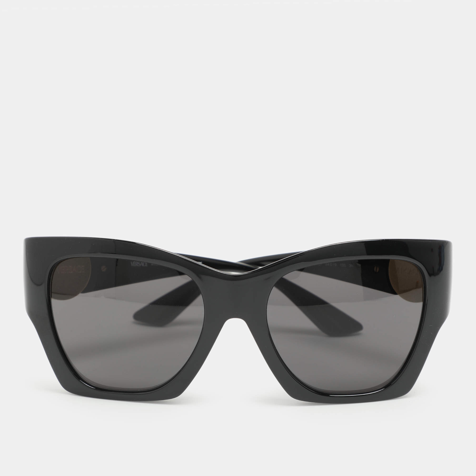 Pre Owned Versace Black GB1/87 Medusa Detail Oversized Sunglasses