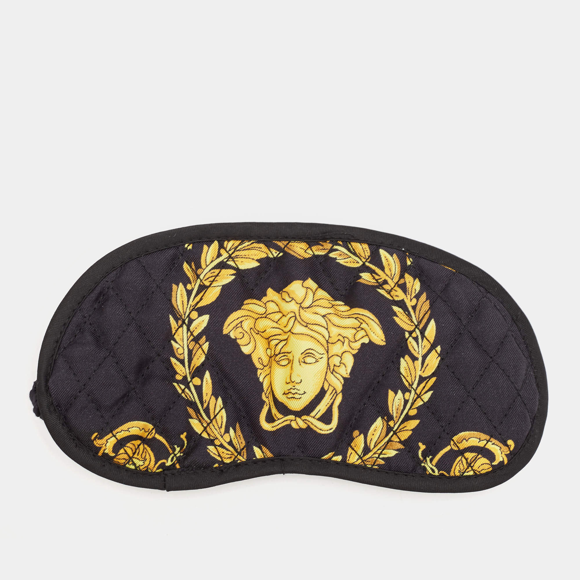 Pre Owned Versace Black Crete de Fleur Silk Sleep Mask