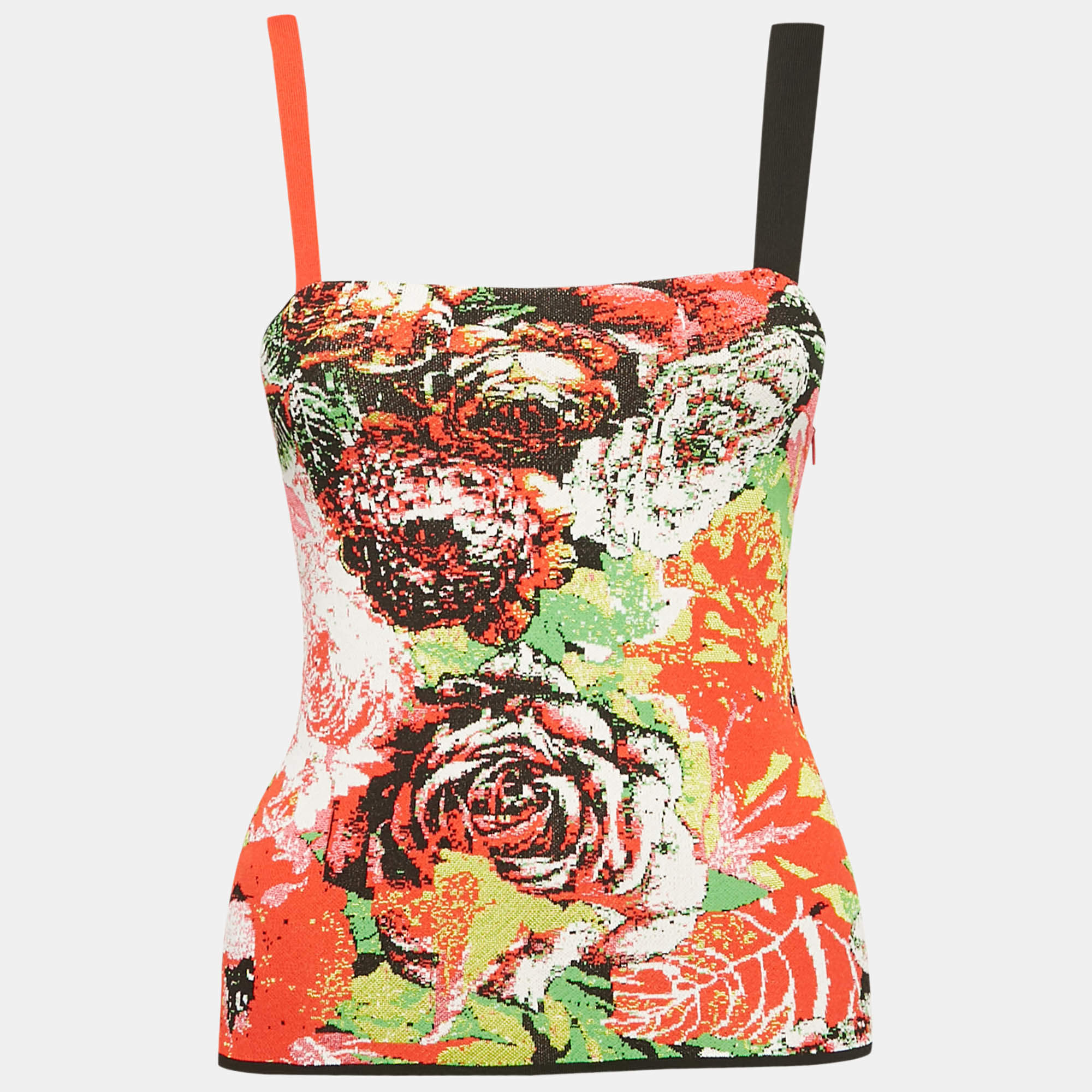 Versace Multicolor Jacquard Knit Sleeveless Top S