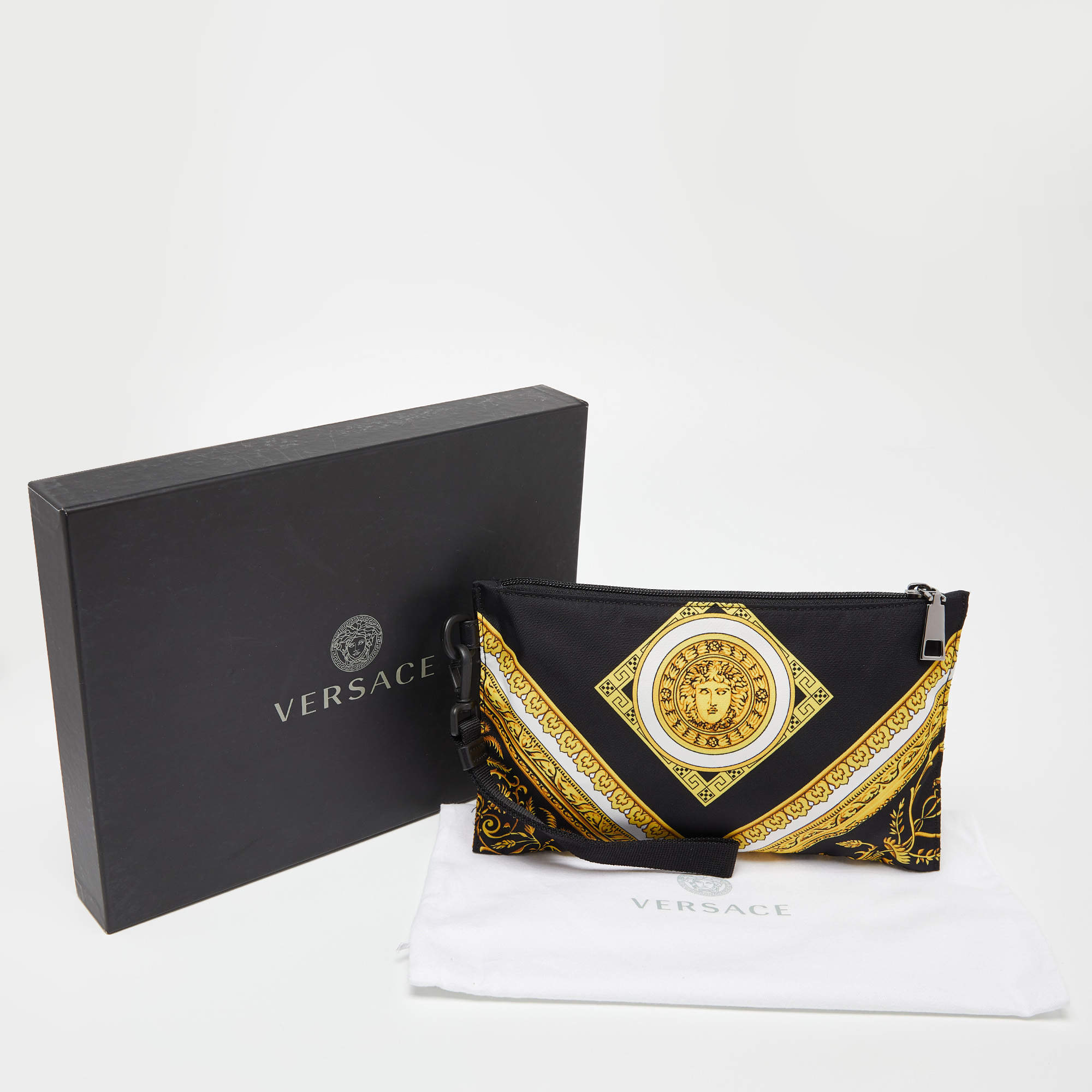 Versace Multicolor Barocco Print Nylon and Leather Chain Reaction Snea –  Hieda Natasha