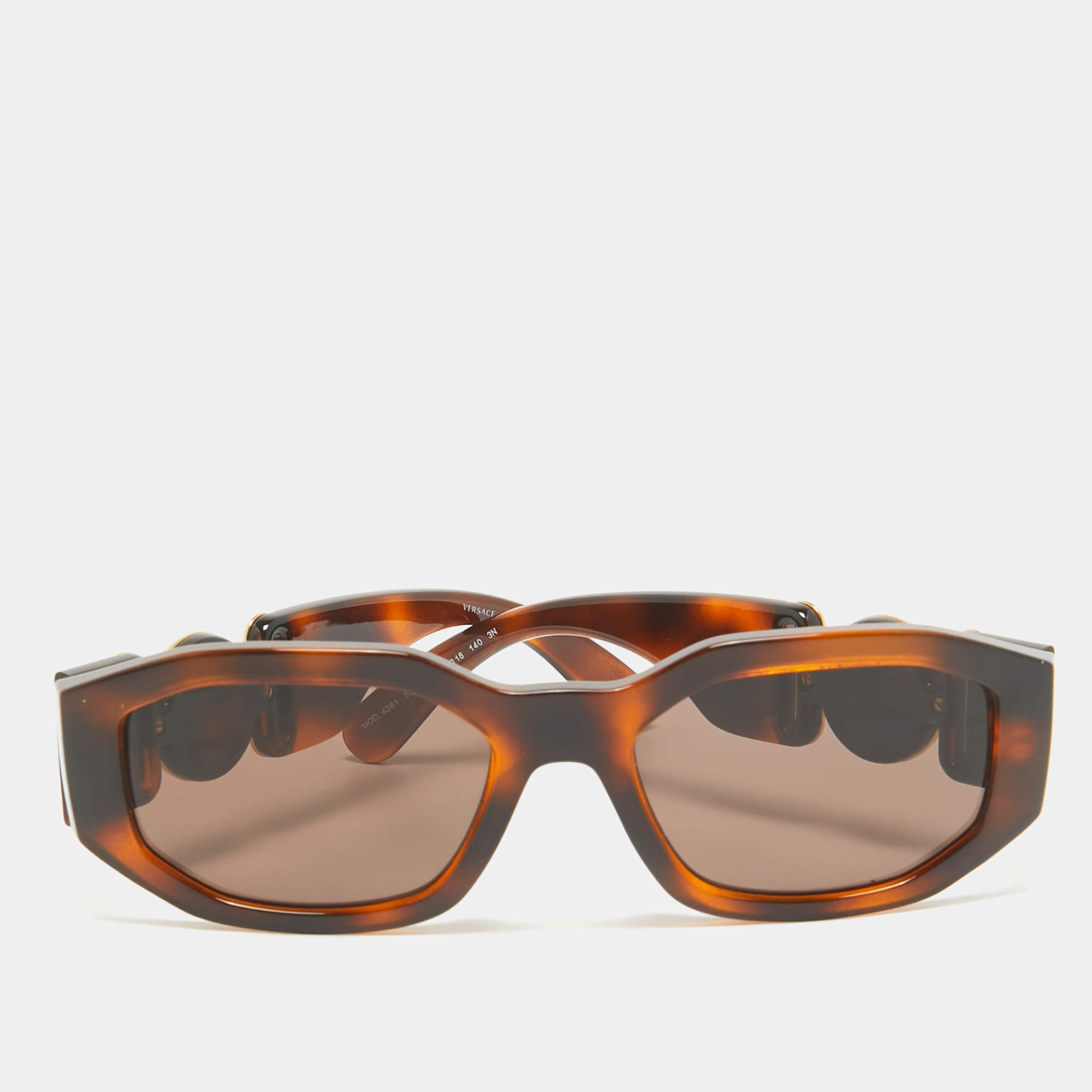 Versace Tortoise Brown MOD. 4361 Medusa Biggie Rectangular Sunglasses