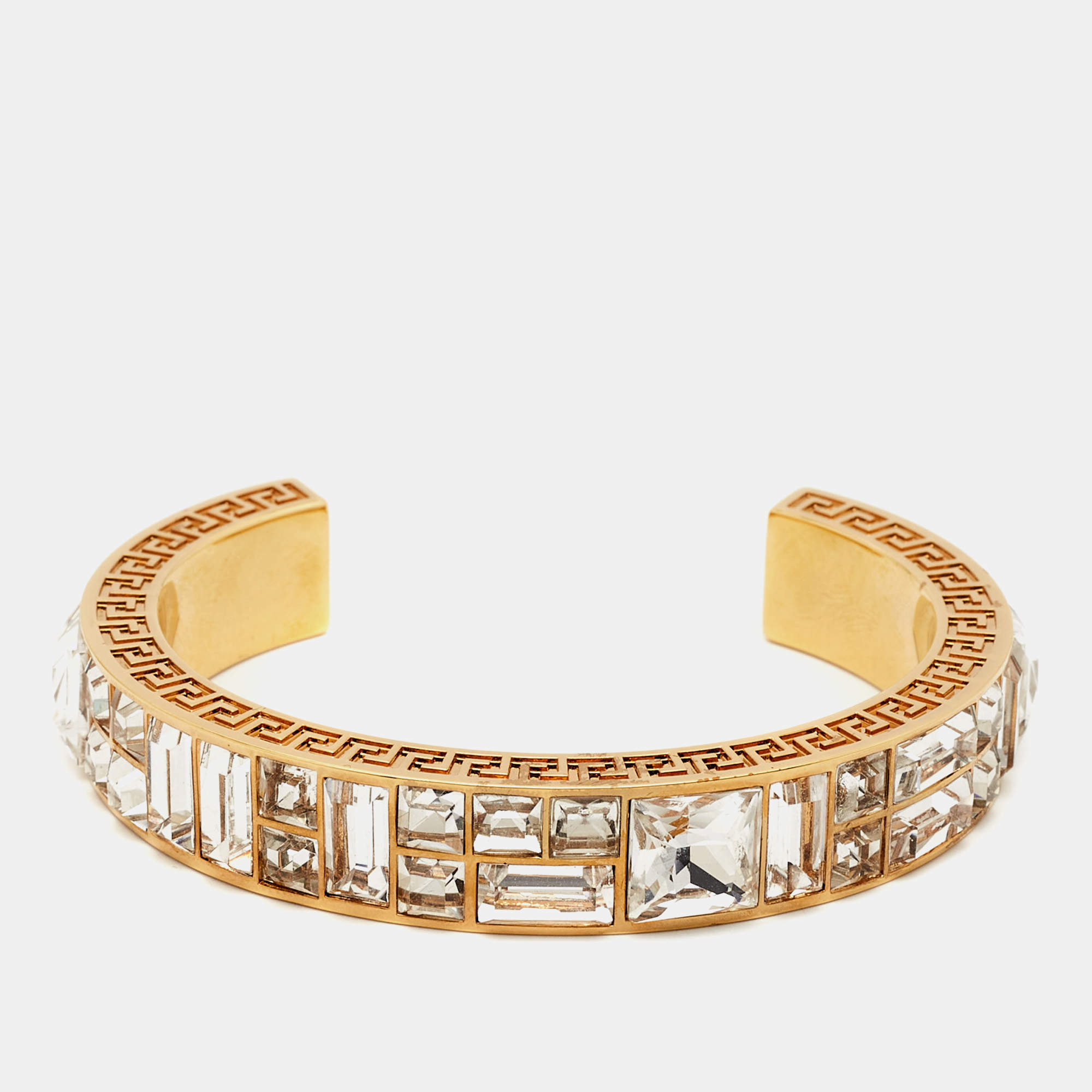 Versace Greca  Crystals Gold Tone Bracelet M