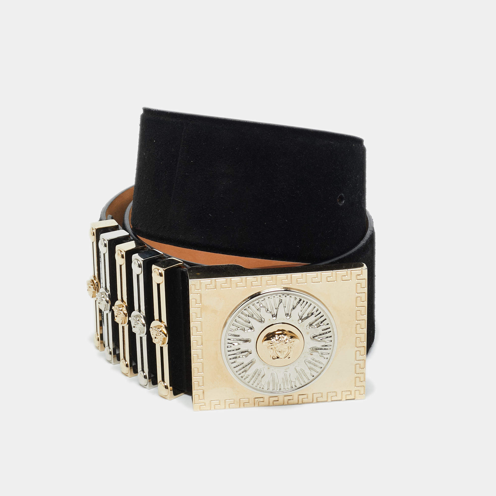 Versace Blue Leather Medusa Head Buckle Belt Versace | TLC