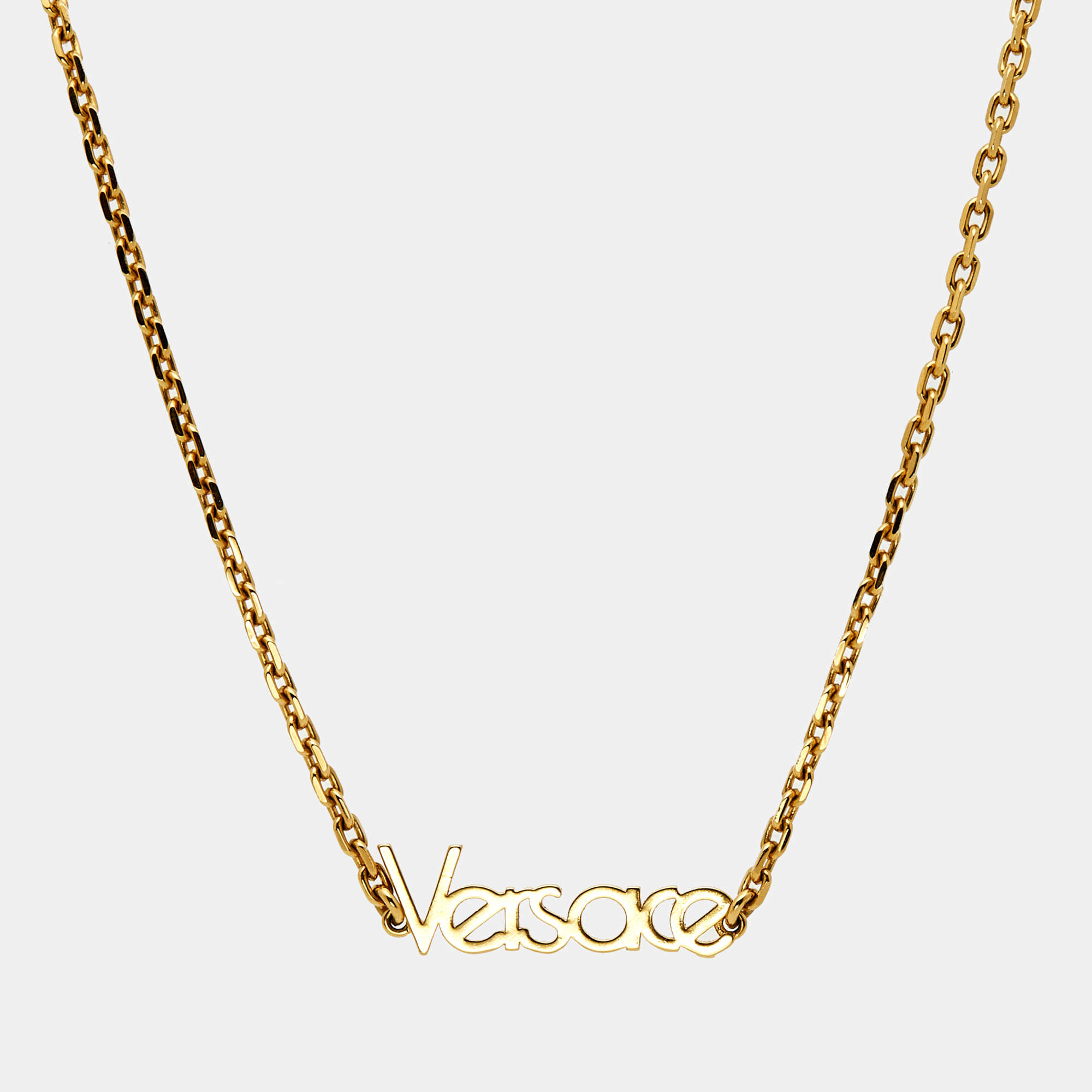 Pre Owned Versace Medusa Gold Tone Chain Necklace