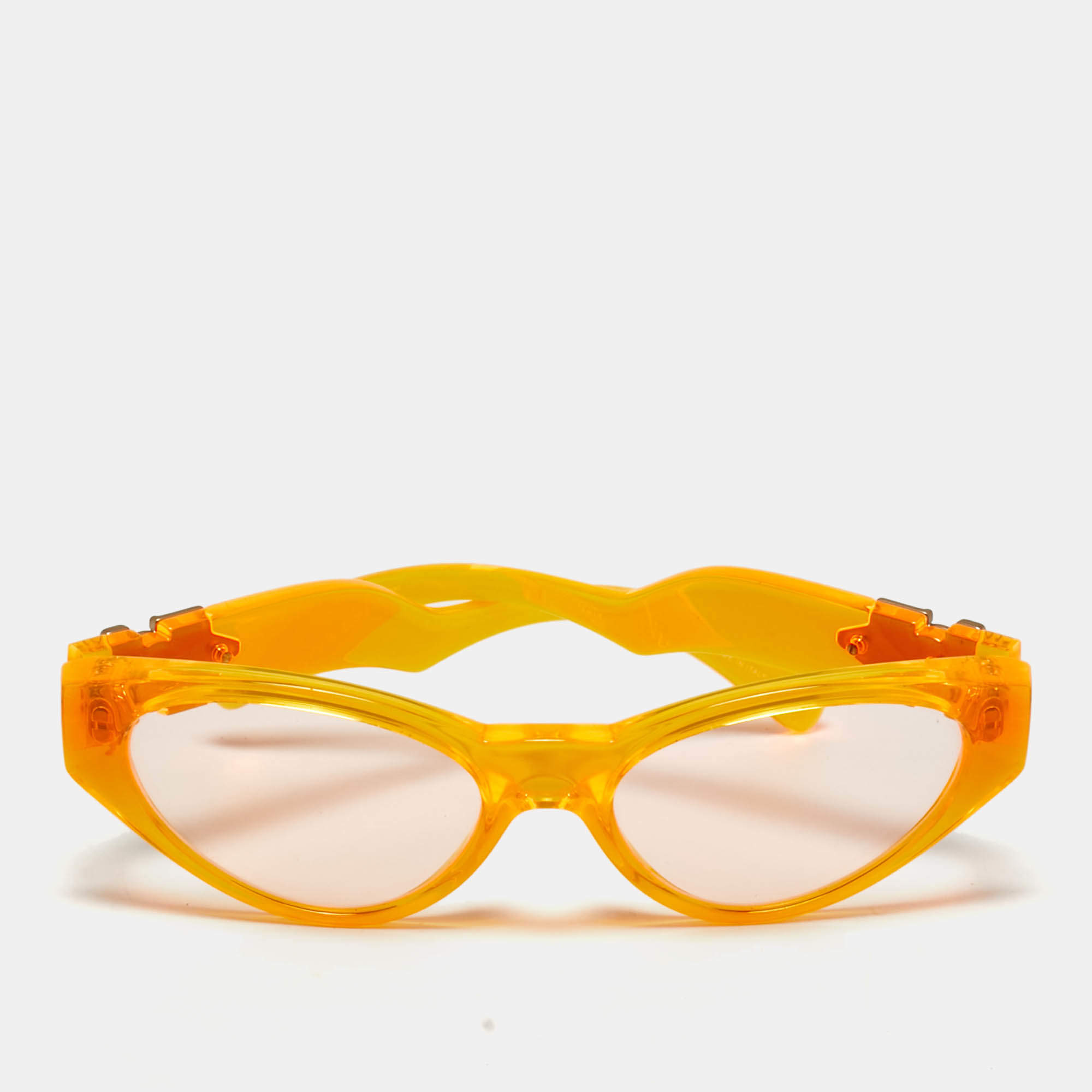 Pre Owned Versace Orange MOD 4373 Medusa Cat Eye Sunglasses