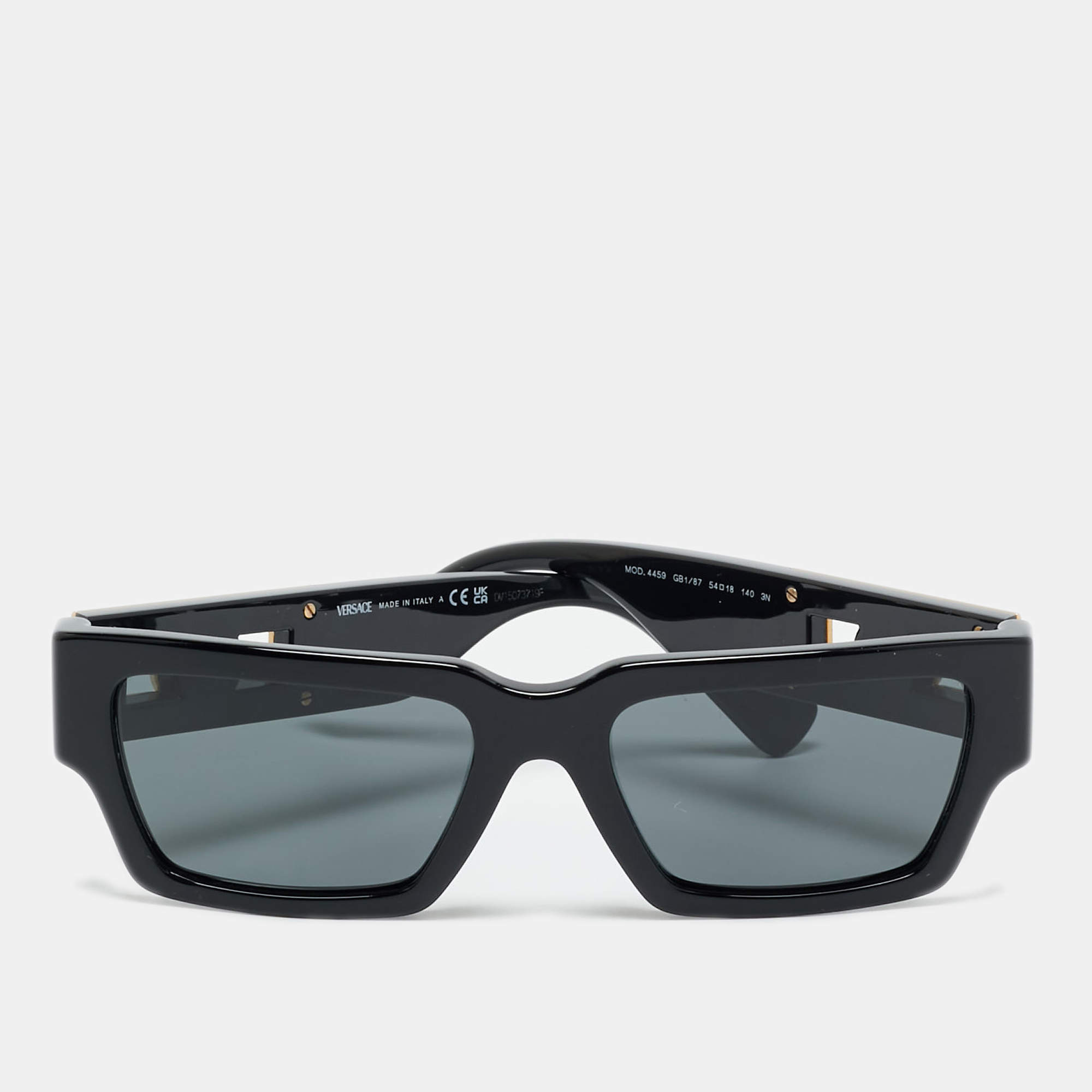 مملوكة مسبقًا Versace Black MOD 4459 Medusa Deco Rectangle Sunglasses