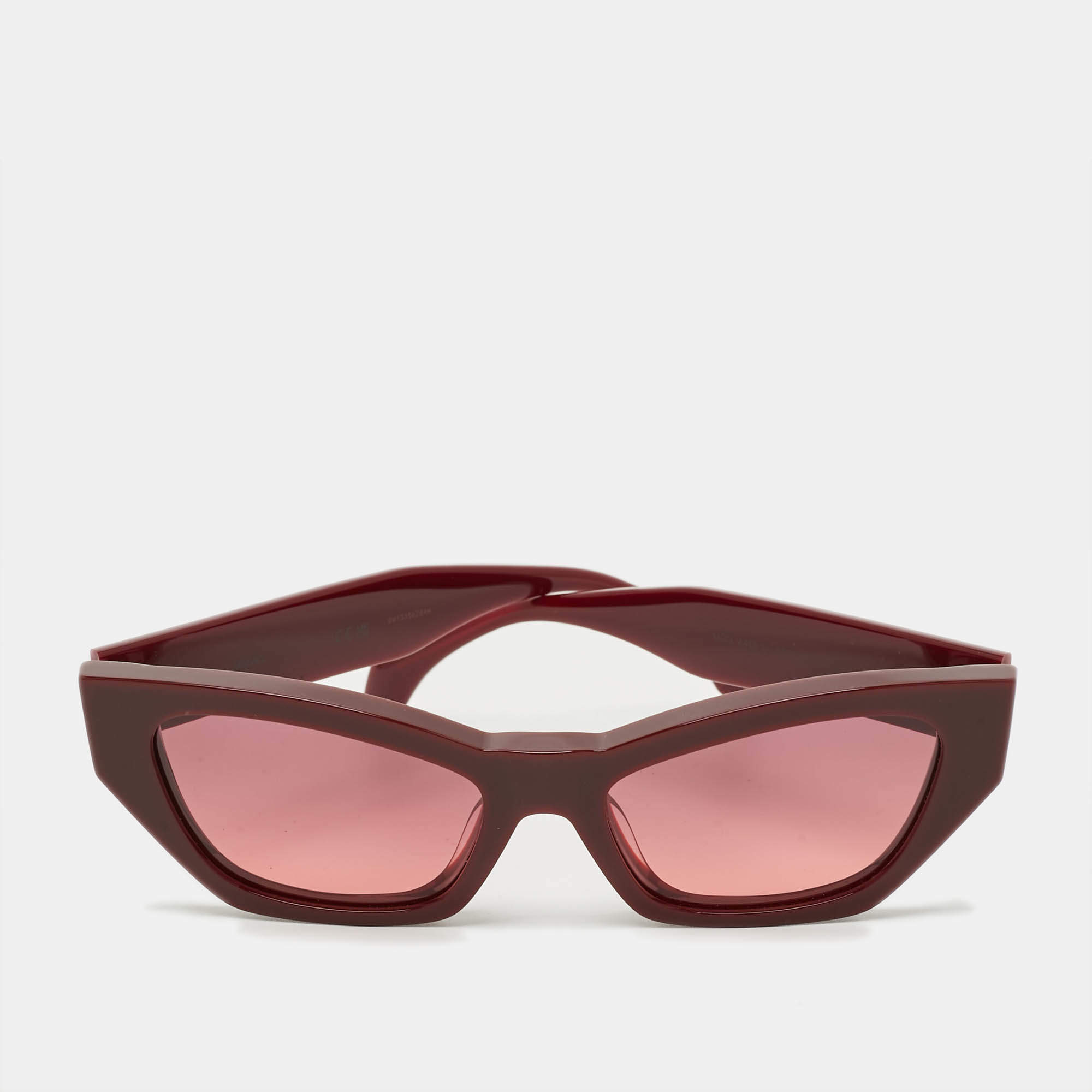 مملوكة مسبقًا Versace Burgundy MOD 4488 U Frame Cat Eye Sunglasses