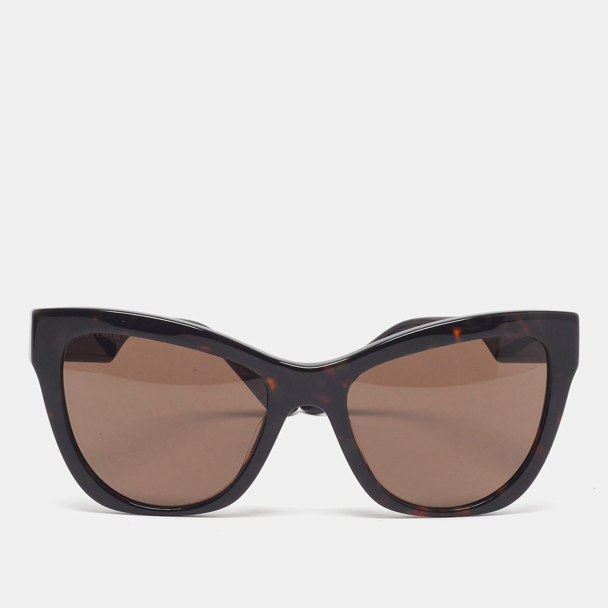 Pre Owned Versace Tortoise Brown MOD 4417 Printed Cat Eye Sunglasses
