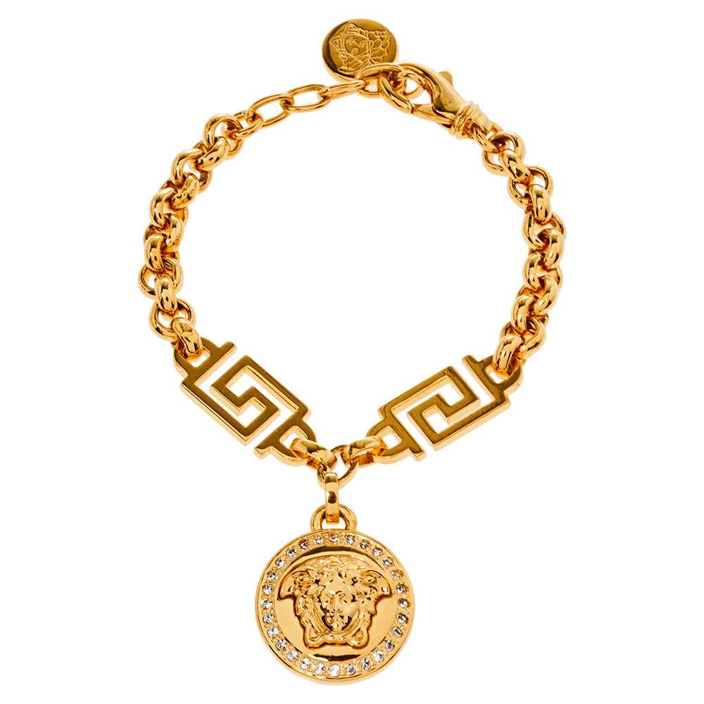 مملوكة مسبقًا Versace Greca and Medusa Icon Chain Bracelet