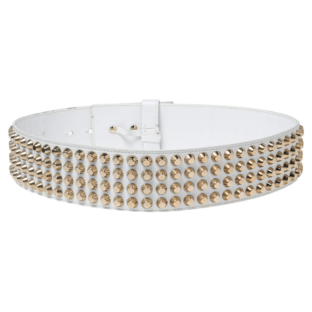 Versace White Studded Waist Belt 80CM