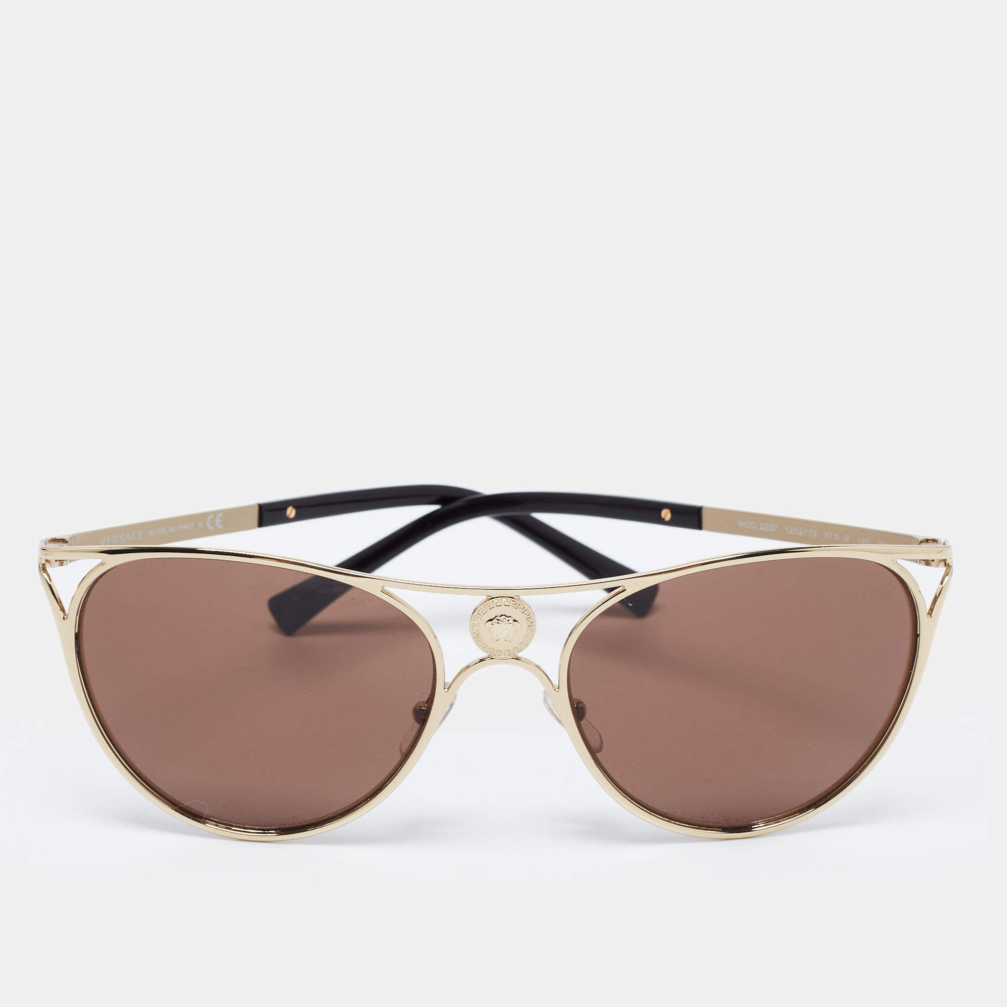 Versace Gold/Black Mod.2237 Aviator Gradient Sunglasses Versace | The ...