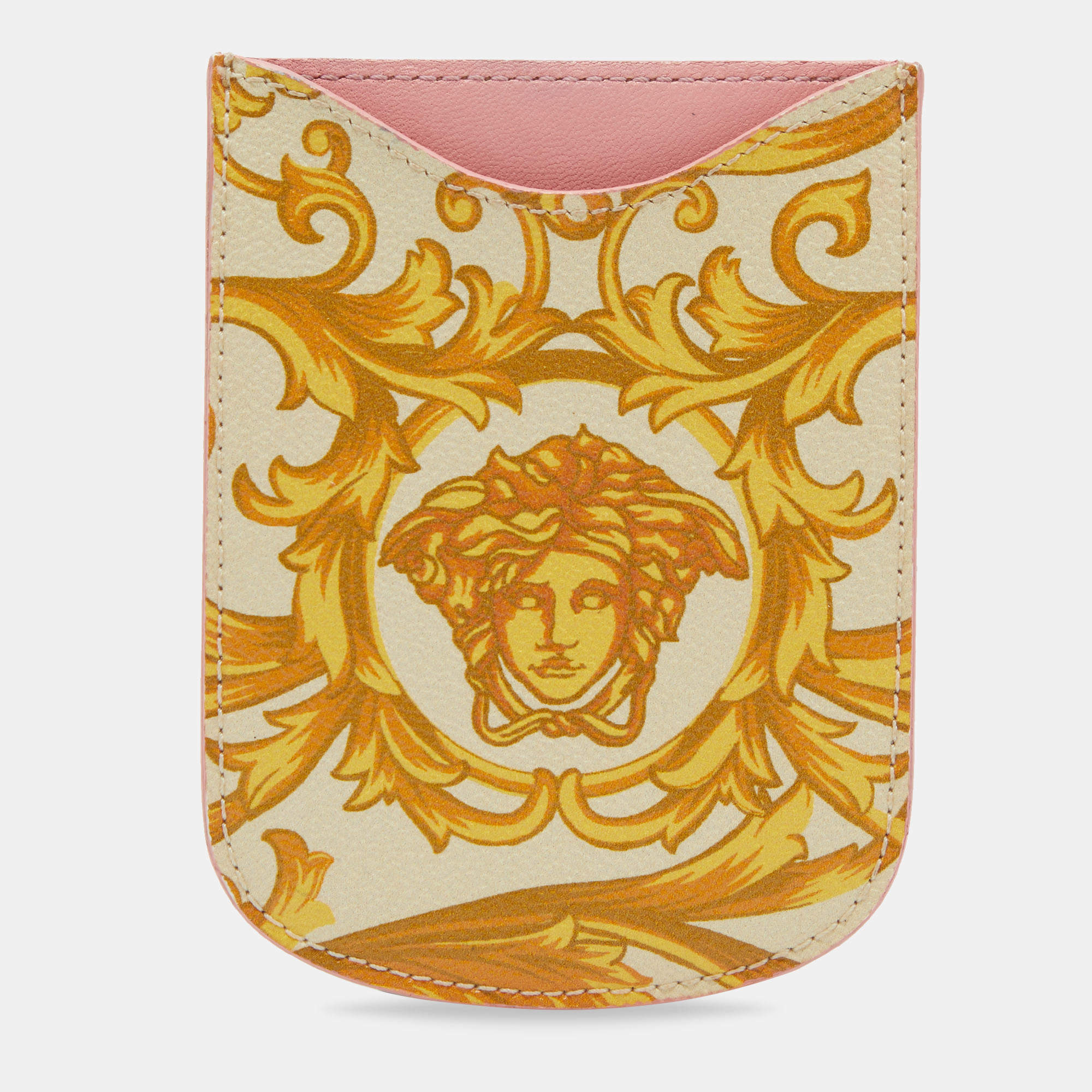 Versace Yellow Medusa Print Leather Phone Cover