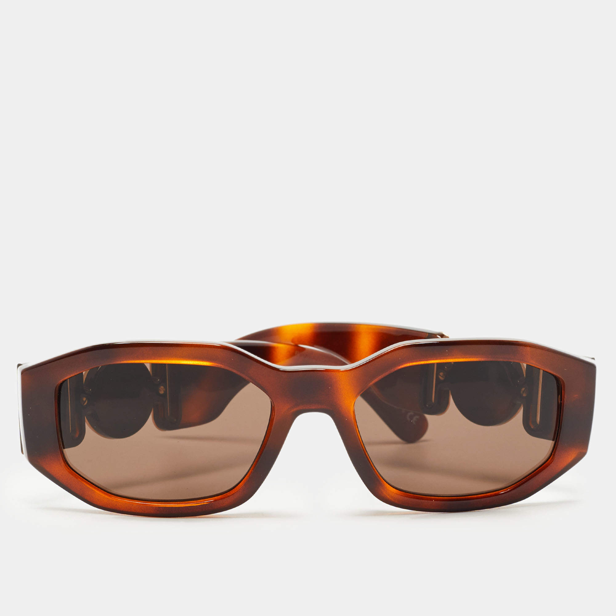 Versace Brown Medusa Rectangular Sunglasses