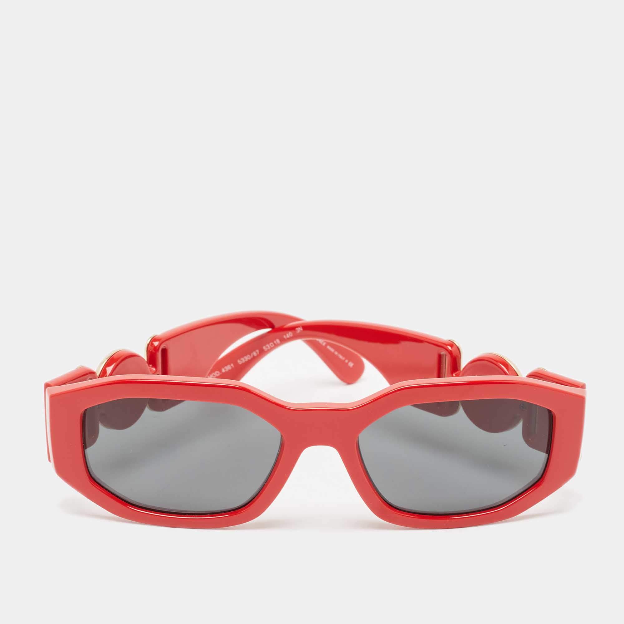 Versace Red MOD 4361 Medussa Rectangular Sunglasses