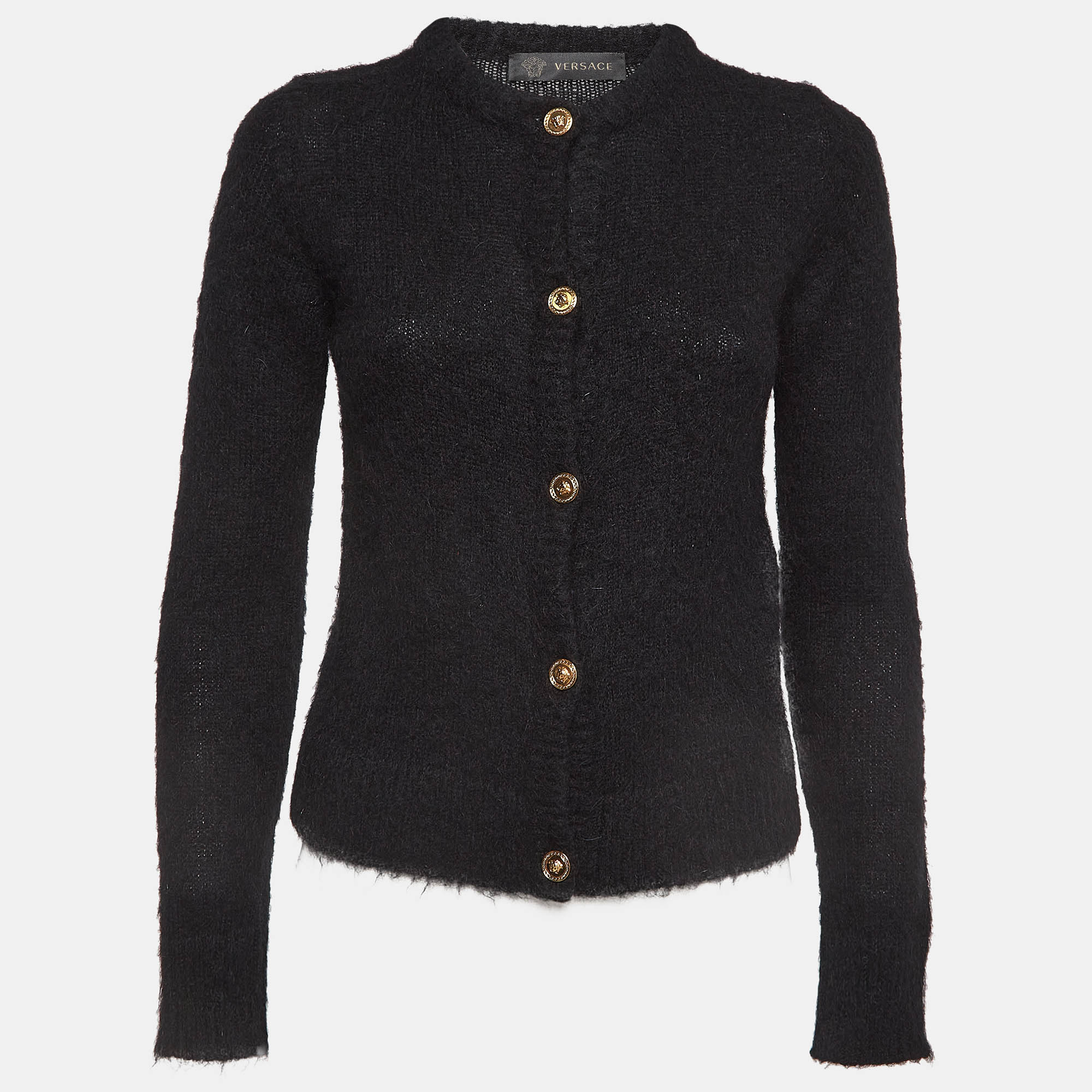 مملوكة مسبقًا Versace Black Fleece Buttoned Cardigan S