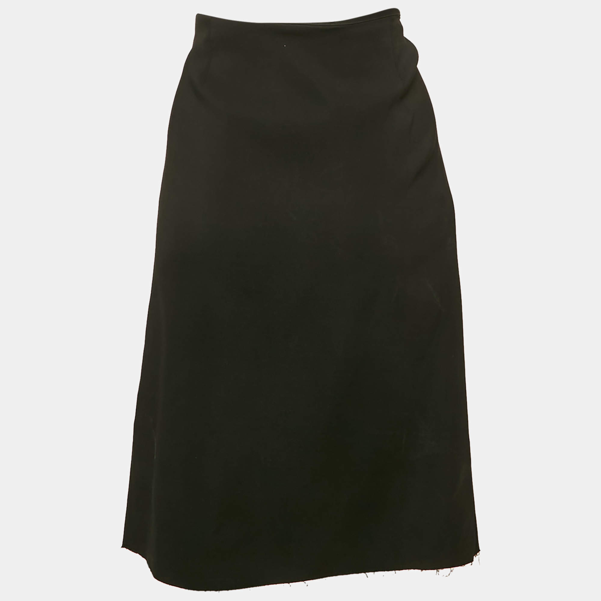 Versace Black Sheer Crepe Pleated Maxi Skirt S Versace | TLC