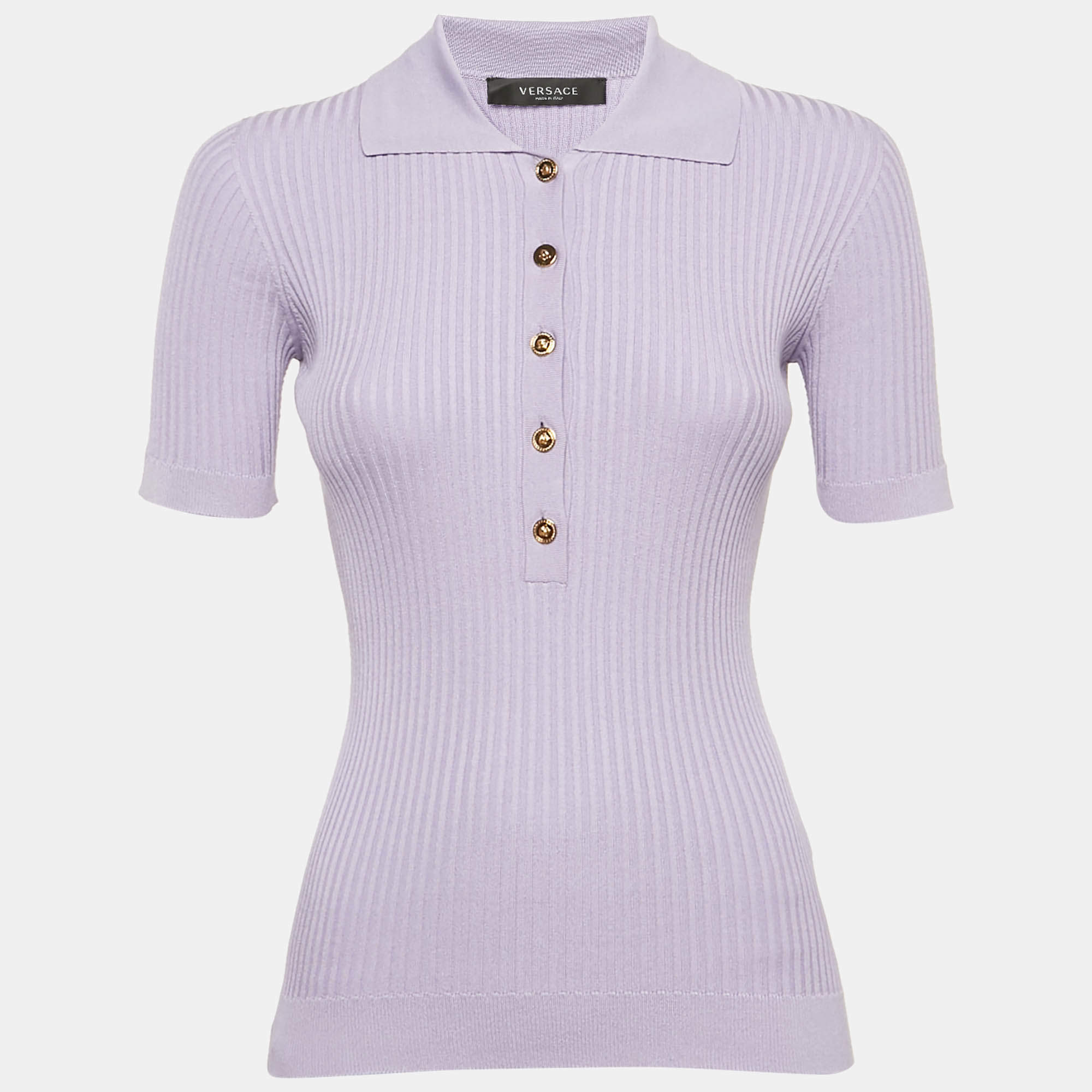 Versace Purple Rib Knit Top S