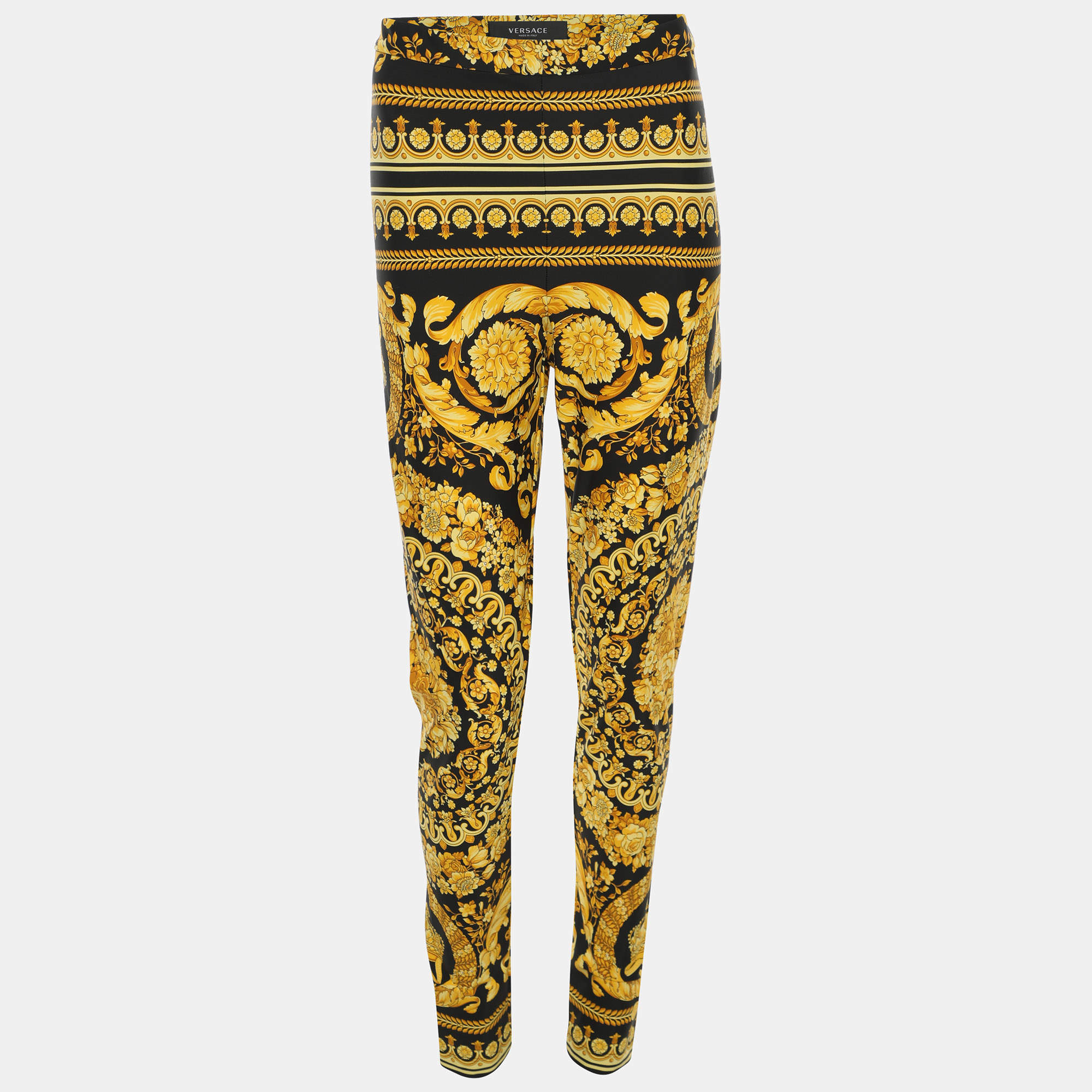 Pre Owned Versace Multicolor Printed Jersey Trouser M