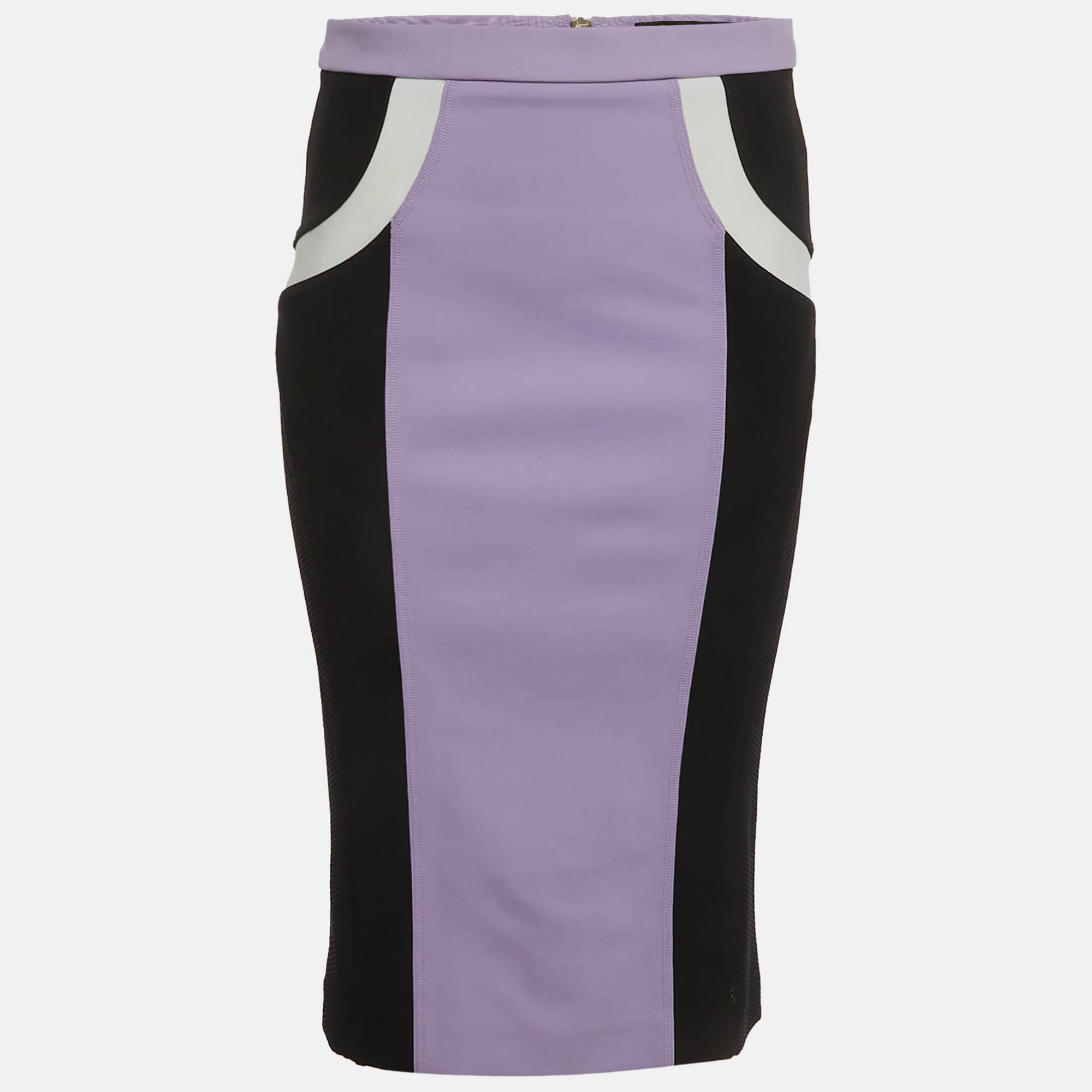 Pre Owned Versace Multicolour Jersey Pencil Skirt M