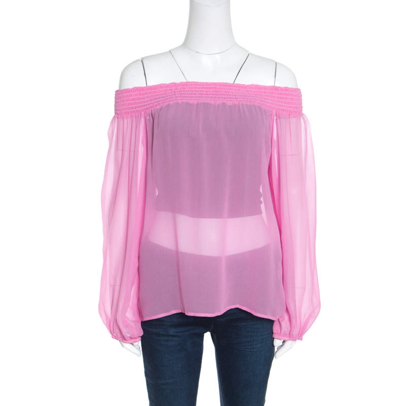 pink sheer blouse