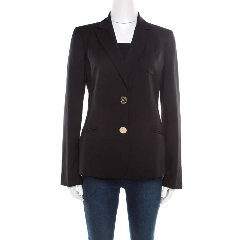 Versace Black Wool Tailored Blazer M Versace | TLC