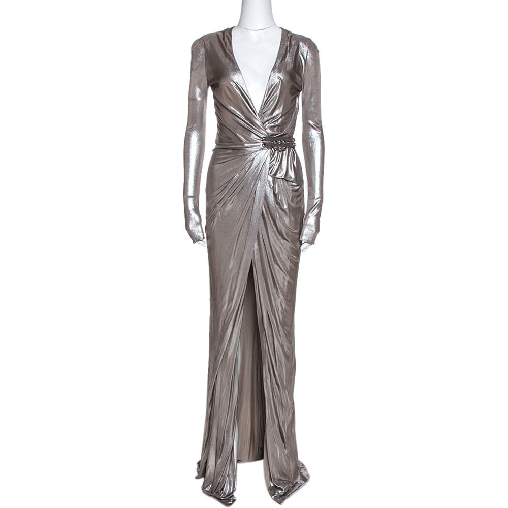 versace silver dress