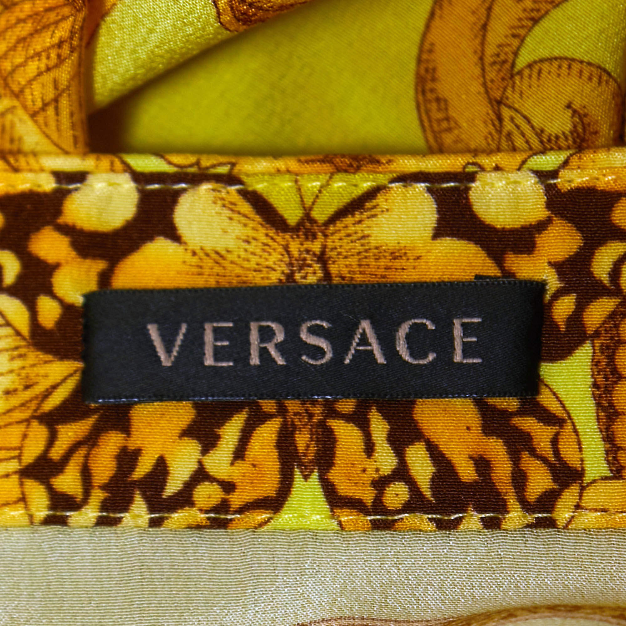 Versace Printed silk shirt Yellow Outfit for Womenoutfits for