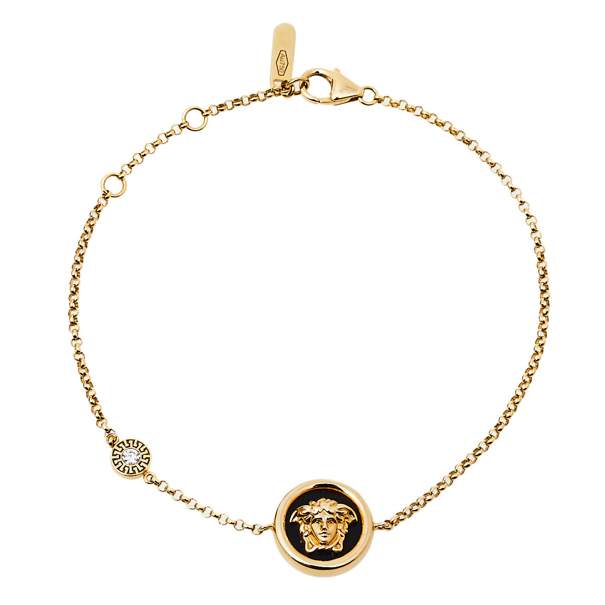 Versace Medusa Diamond 18K Yellow Gold Soft Charm Bracelet