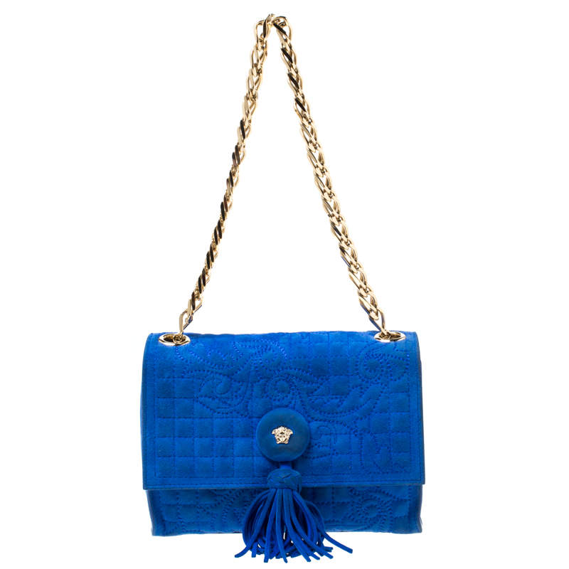 blue suede handbags