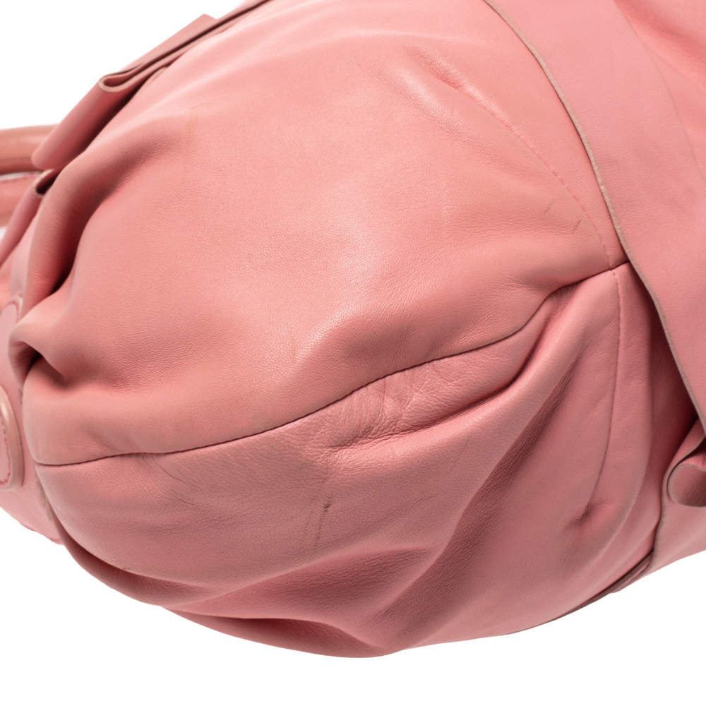 Versace Bag Borsa In Vitello + Cuoio Leather Unica Fuxia Oro Bowling Purse  Pink