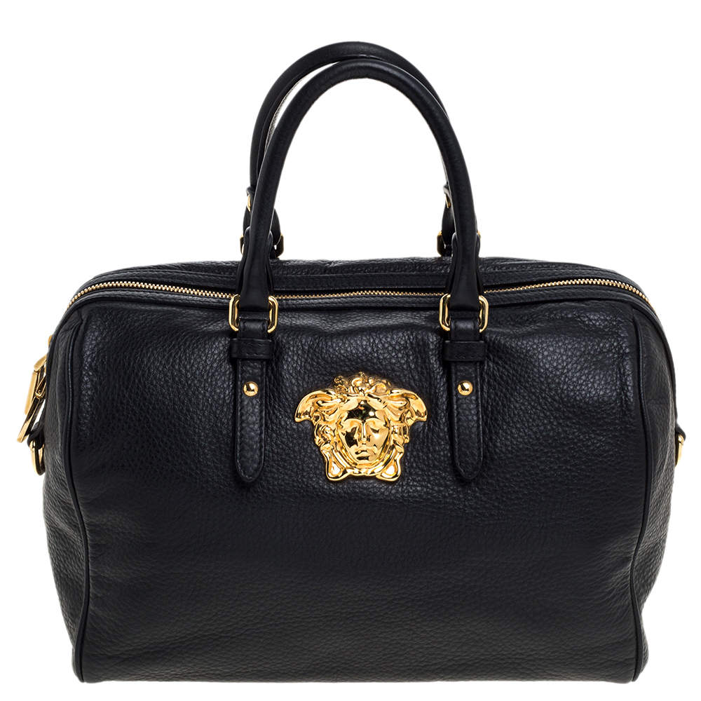 Versace Black Leather Medusa Boston Bag Versace | TLC