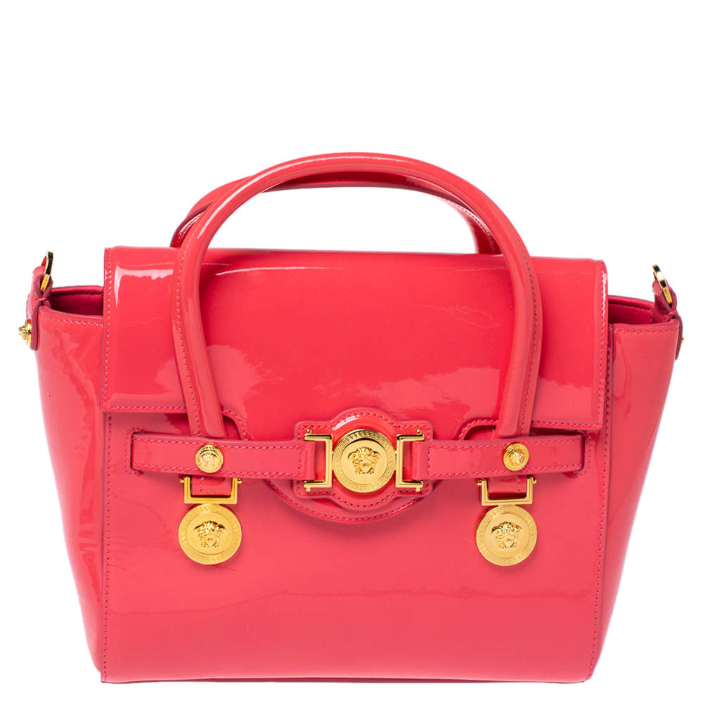 Versace Pink Patent Leather Medusa Medallion Tote Versace The Luxury Closet