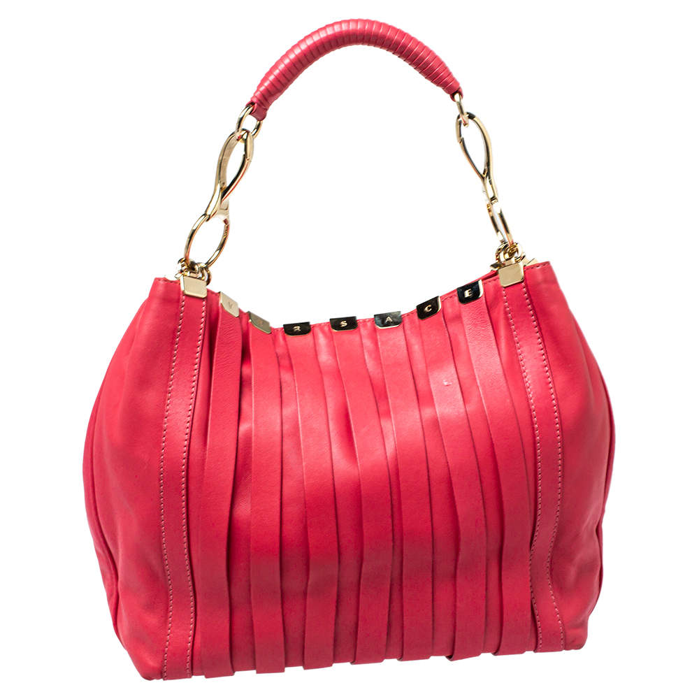 Versace Fuchsia Leather Hobo