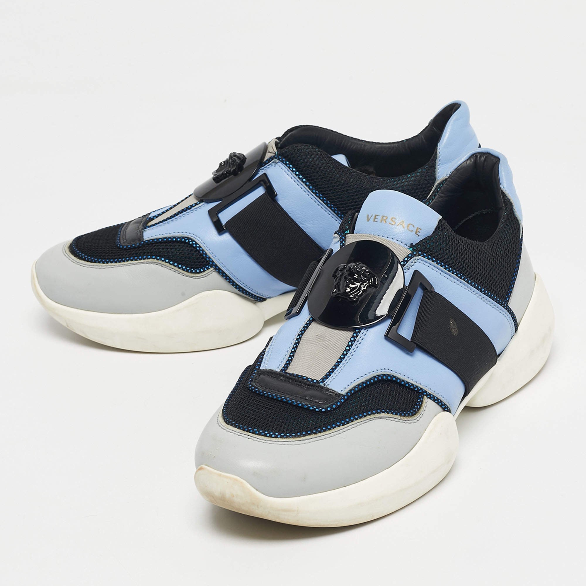 Versace Medusa Velcro Shoes Versace Black Leather Palazzo Medusa