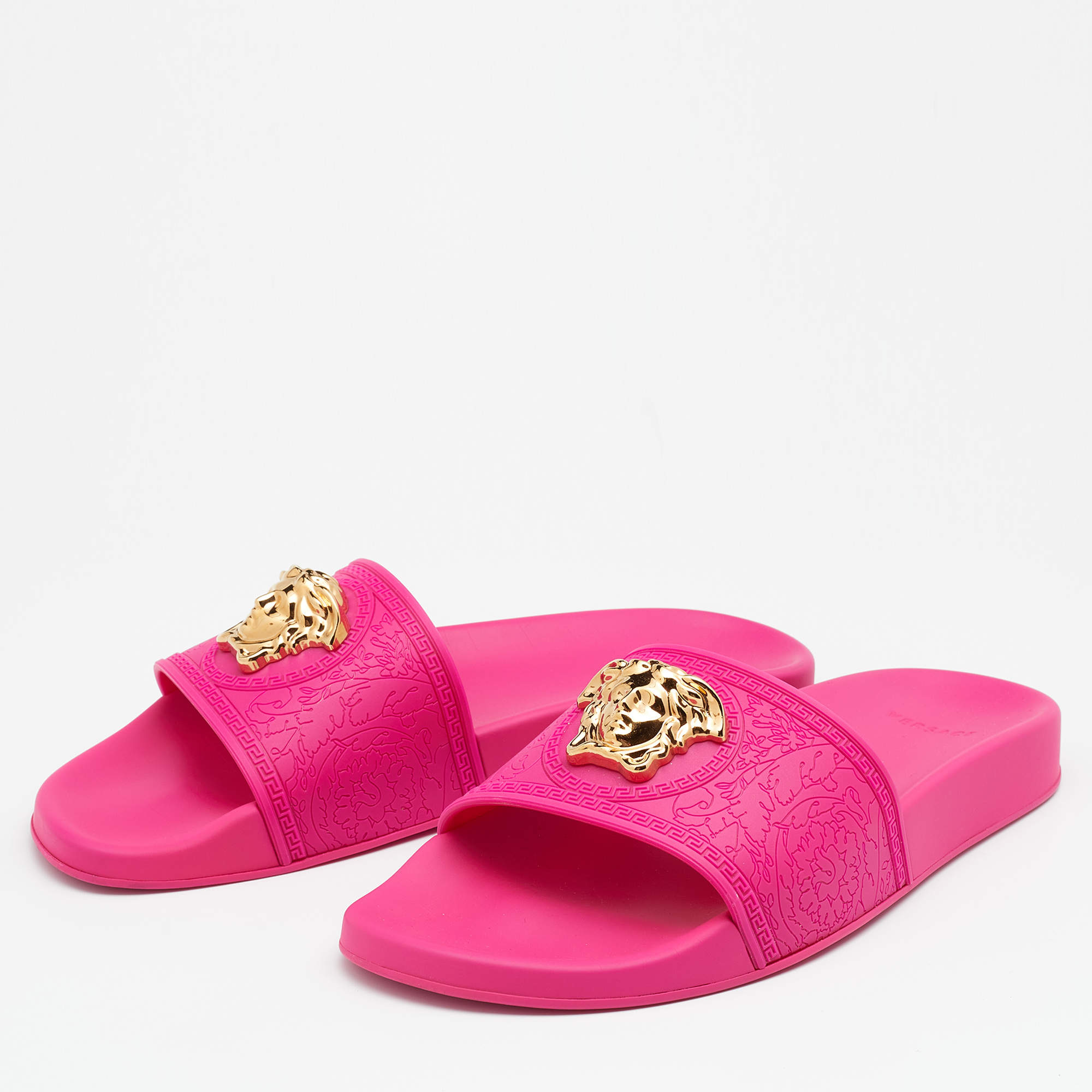 Versace Fuchsia Rubber Palazzo Pool Slides Size 41 Versace TLC