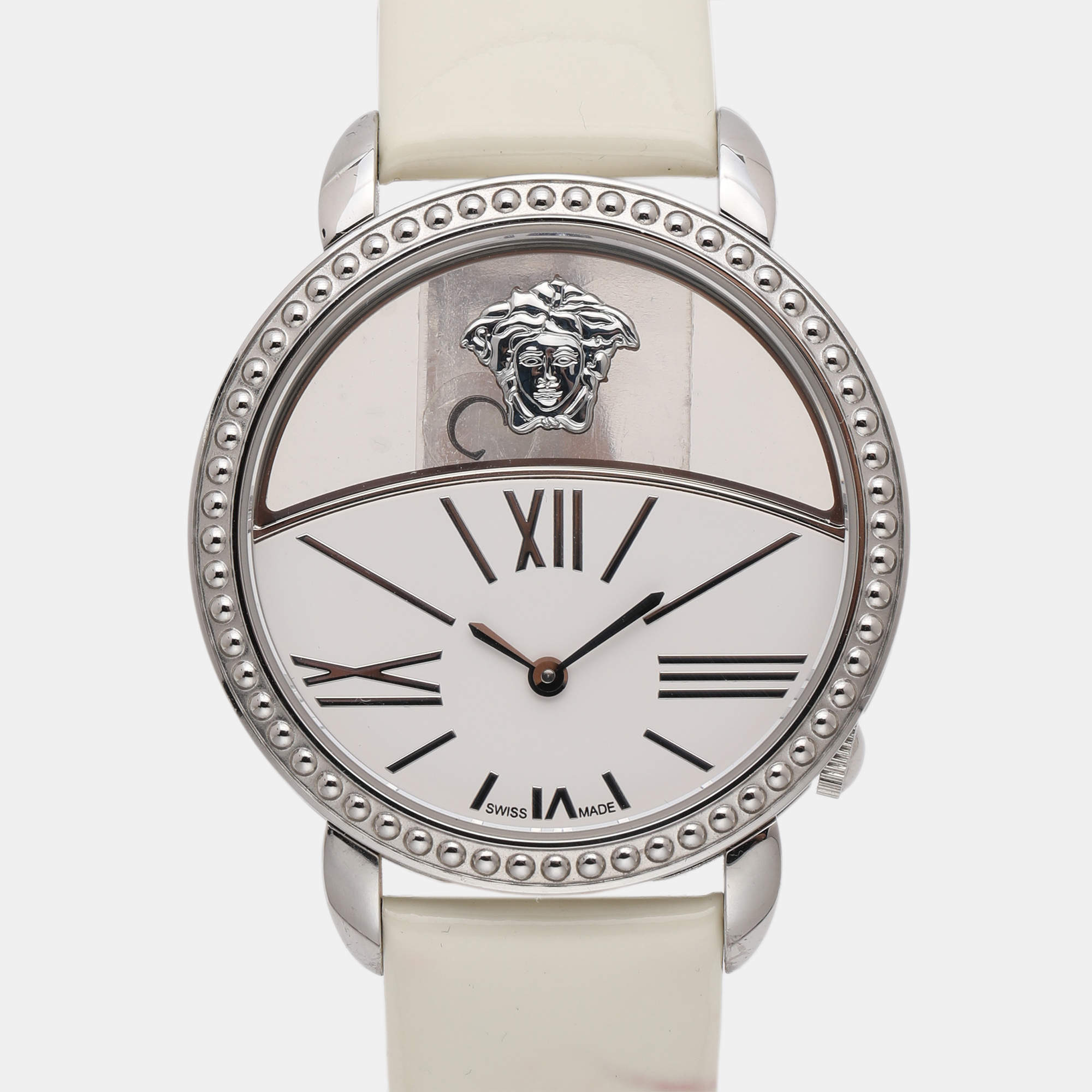 Versace Blue Rose Gold Plated Stainless Steel Leather Vanitas VK7