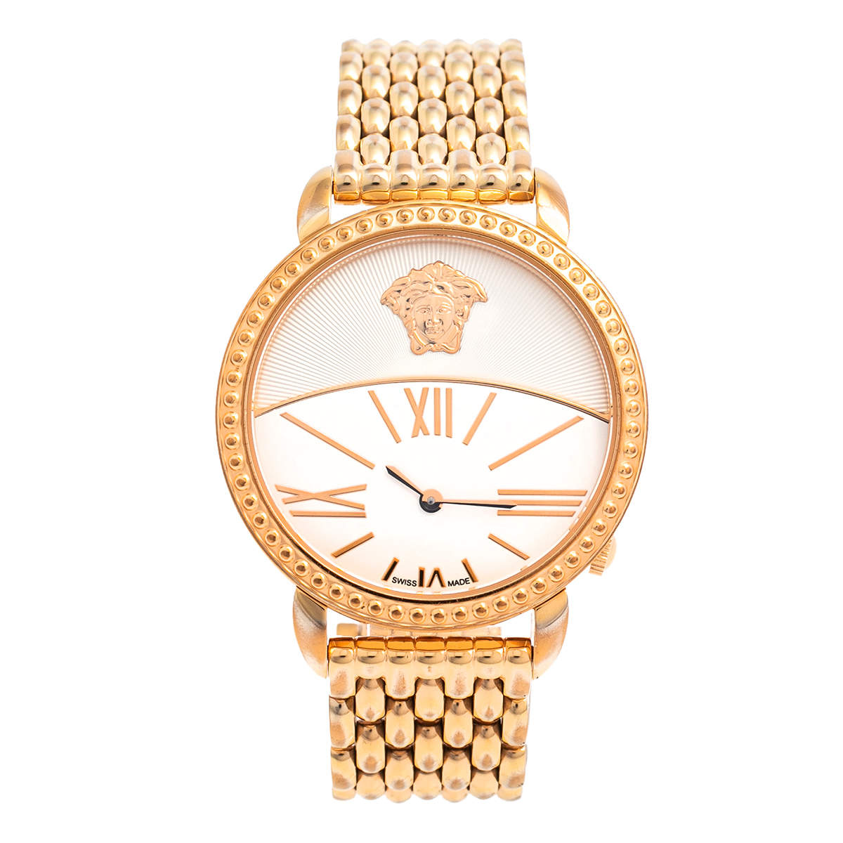 Versace White Gold Plated Stainless Steel Krios 93Q Women's Wristwatch 38 mm 