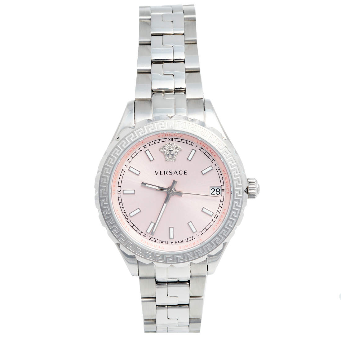 Versace Pink Stainless Steel Hellenyium V12010015 Women's Wristwatch 35 mm