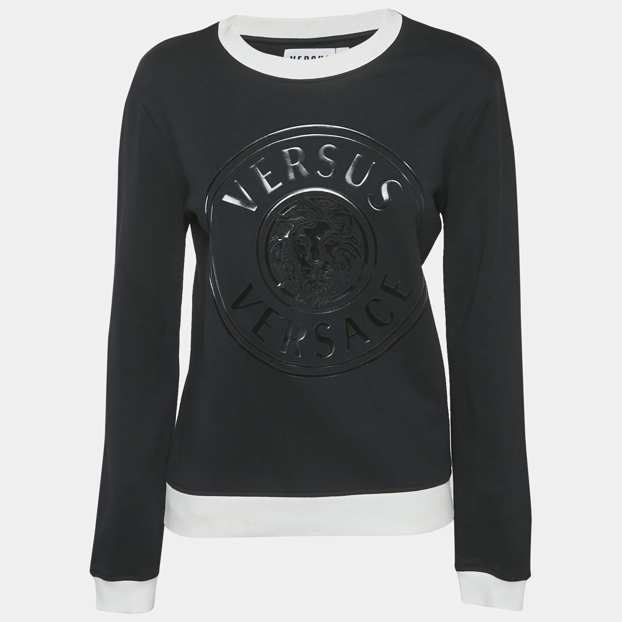 Versus Versace Black Medusa Applique Jersey Sweatshirt M
