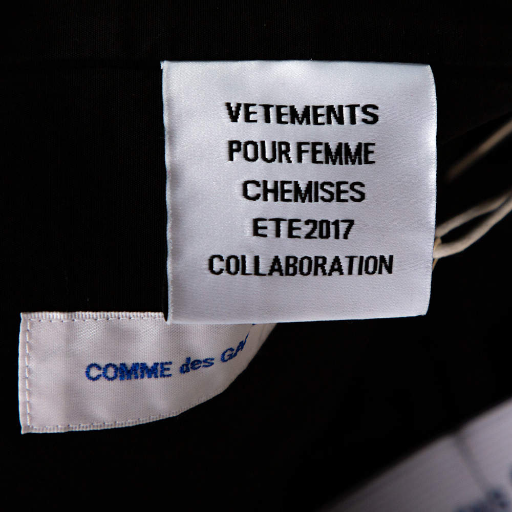 Vetements X Comme Des Garcons Black Cotton Oversized Shirt L