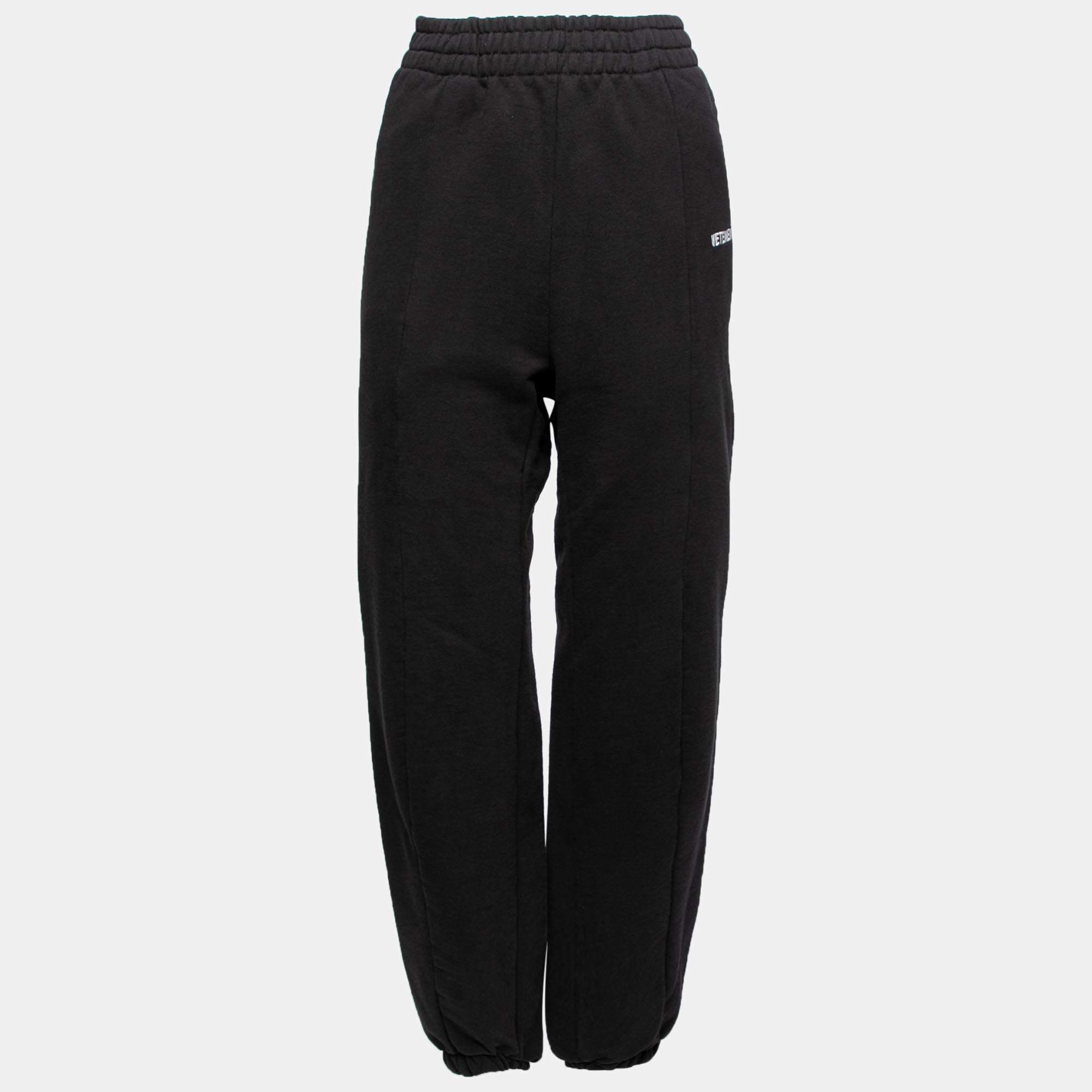Vetements Black Rib Knit Elasticized Waist Trousers M