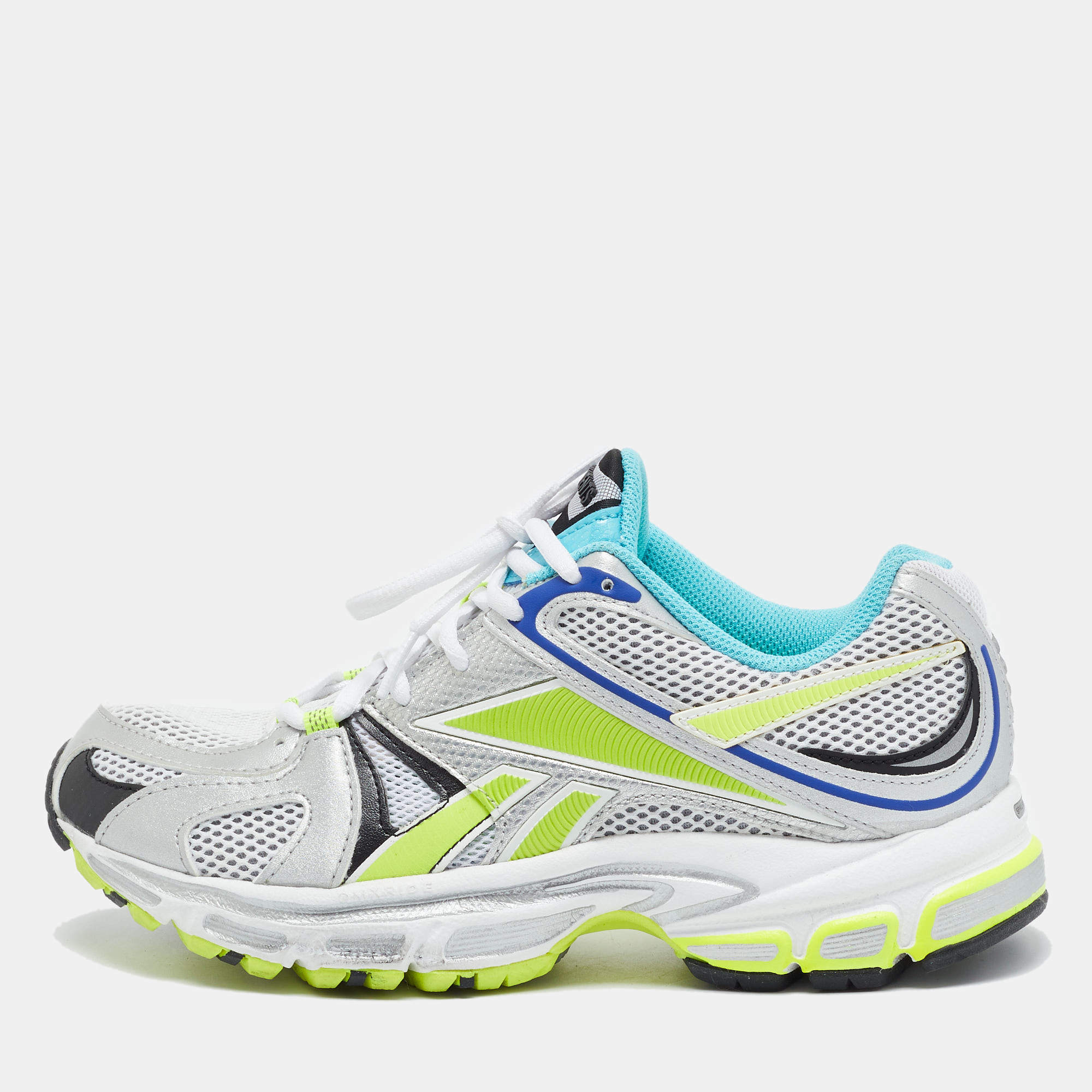 Vetements Multicolor Fabric and Leather Sock Runner Lace Up Sneakers Size 36