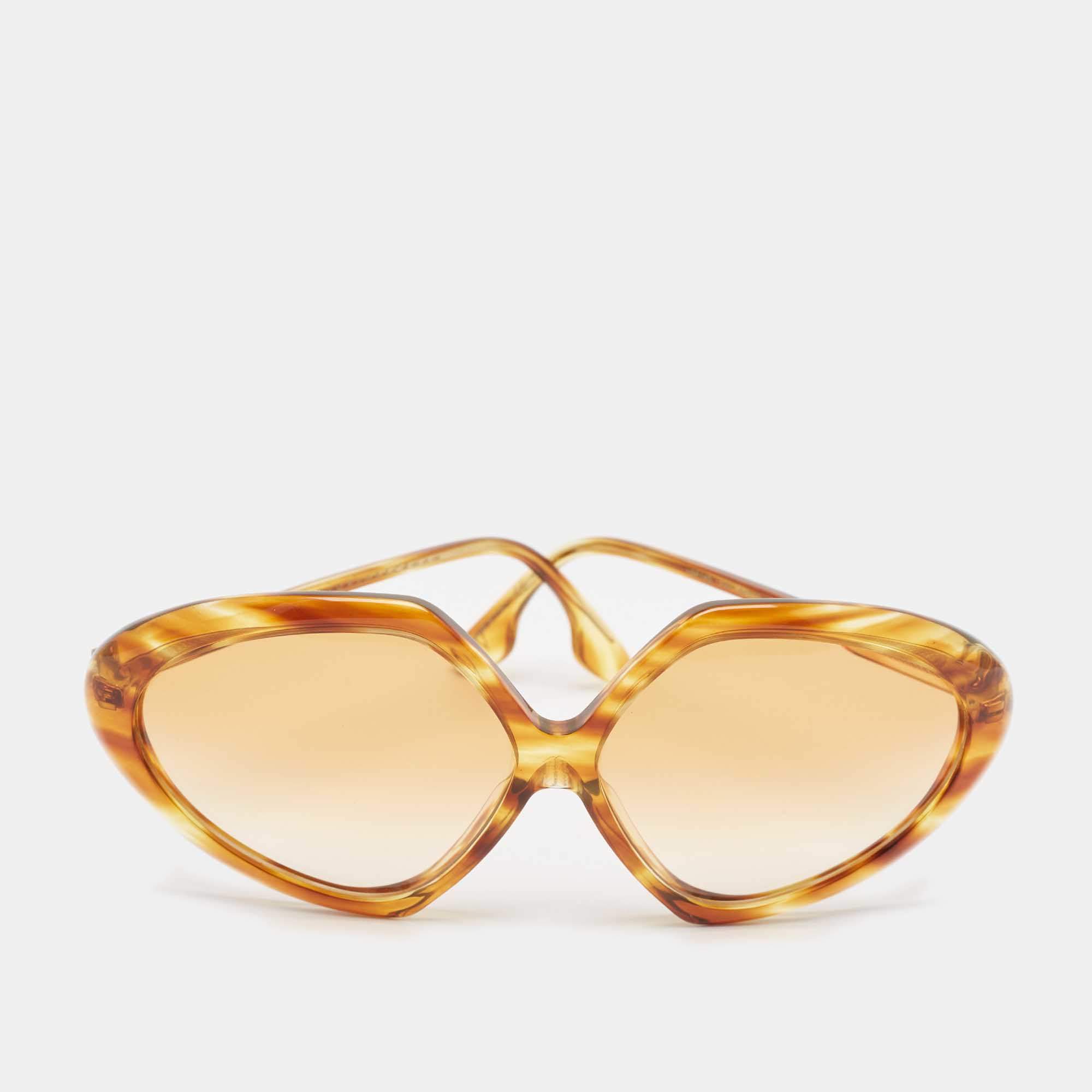 Victoria Beckham Brown Gradient VB614S Oversized Sunglasses